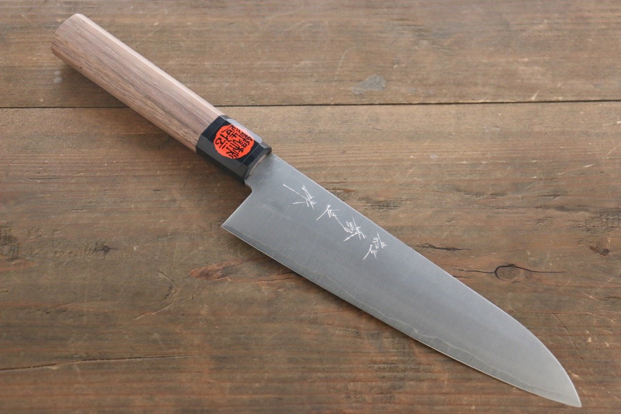 Shigeki Tanaka Silver Steel No.3 Nashiji Gyuto 180mm Walnut Handle - Japanny - Best Japanese Knife