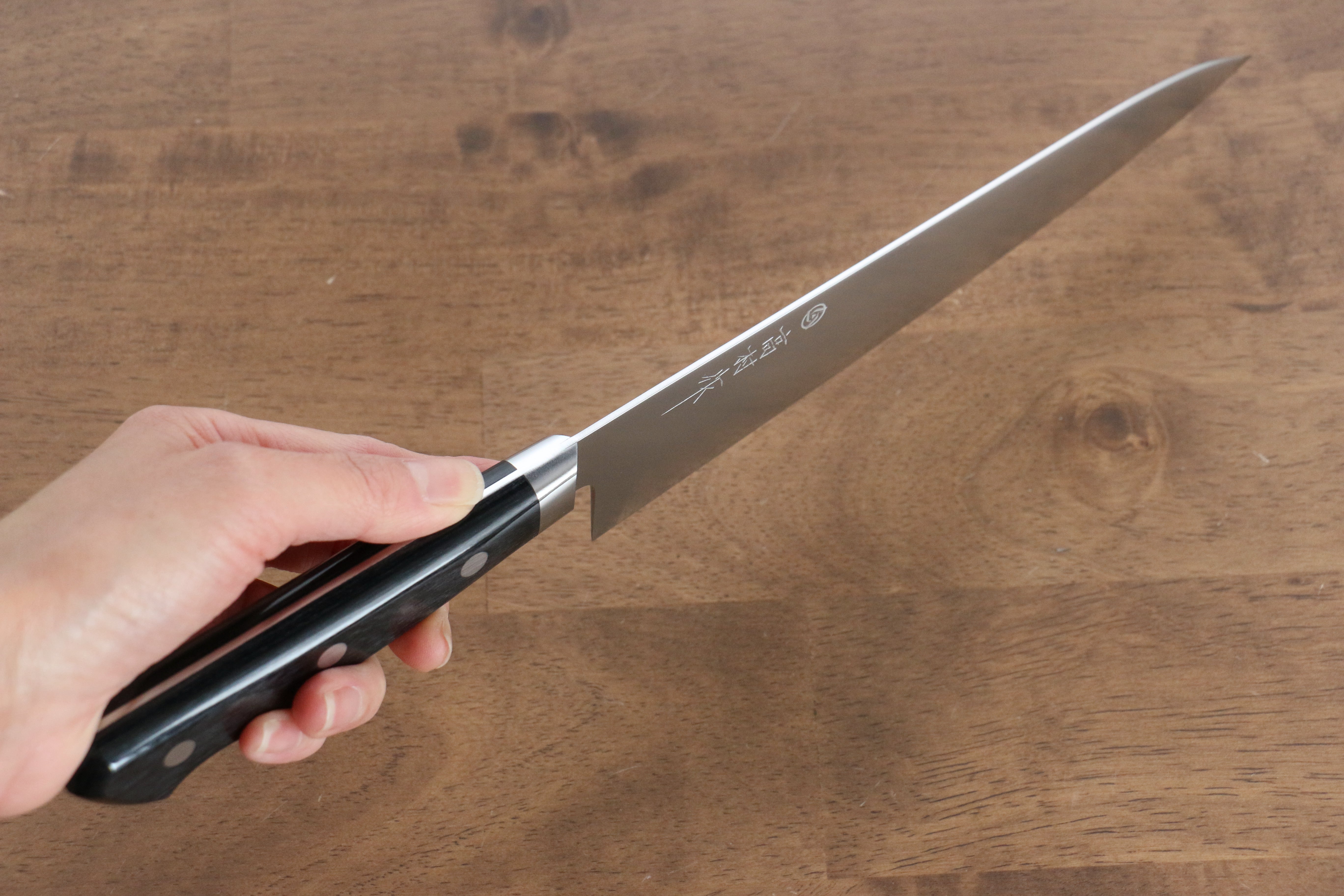 Takamura Knives VG10 Migaki Finished Gyuto 210mm Black Pakka wood Handle - Japanny - Best Japanese Knife