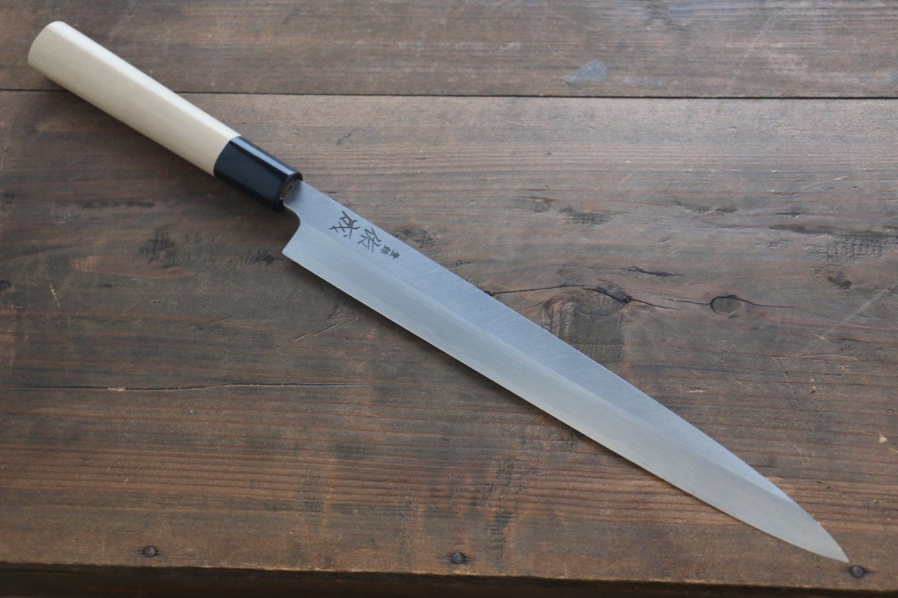 Sukenari White Steel No.2 Hongasumi Yanagiba Magnolia Handle - Japanny - Best Japanese Knife