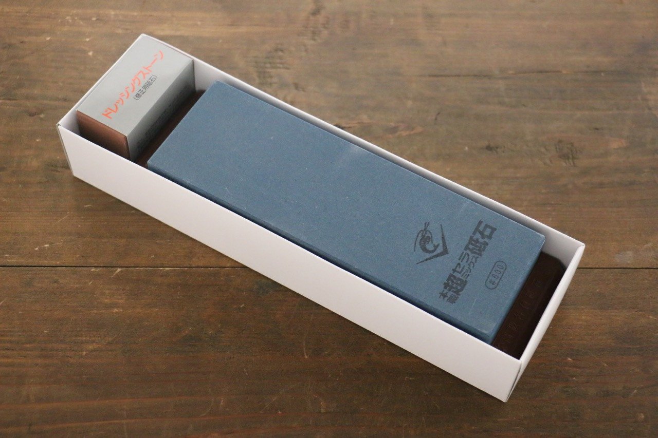 Naniwa Ceramic Chosera Sharpening Stone with Plastic Base- #600 - Japanny - Best Japanese Knife