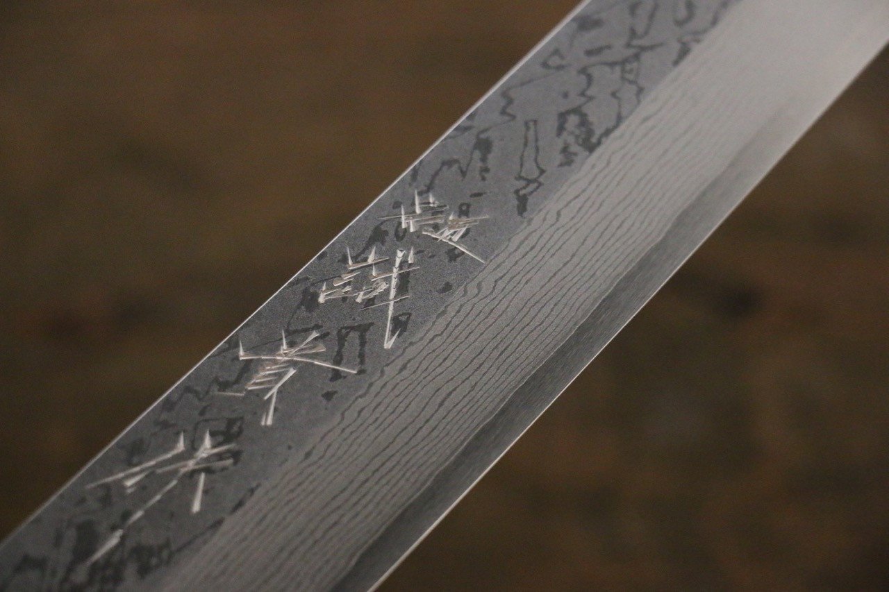 Shigeki Tanaka Blue Steel No.2 Damascus Sakimaru Takohiki 330mm Walnut Handle - Japanny - Best Japanese Knife
