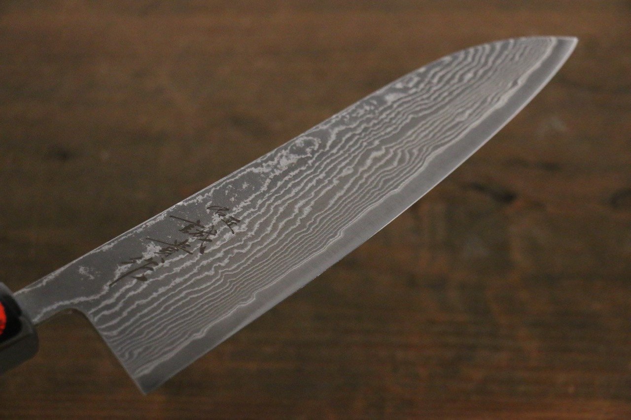 Shigeki Tanaka SG2 Damascus Gyuto 180mm Ebony Wood Handle - Japanny - Best Japanese Knife