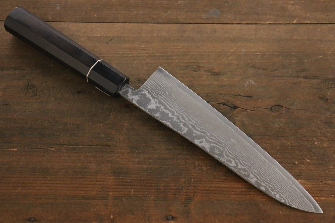 Shigeki Tanaka SG2 Damascus Gyuto 210mm Ebony Wood Handle - Japanny - Best Japanese Knife