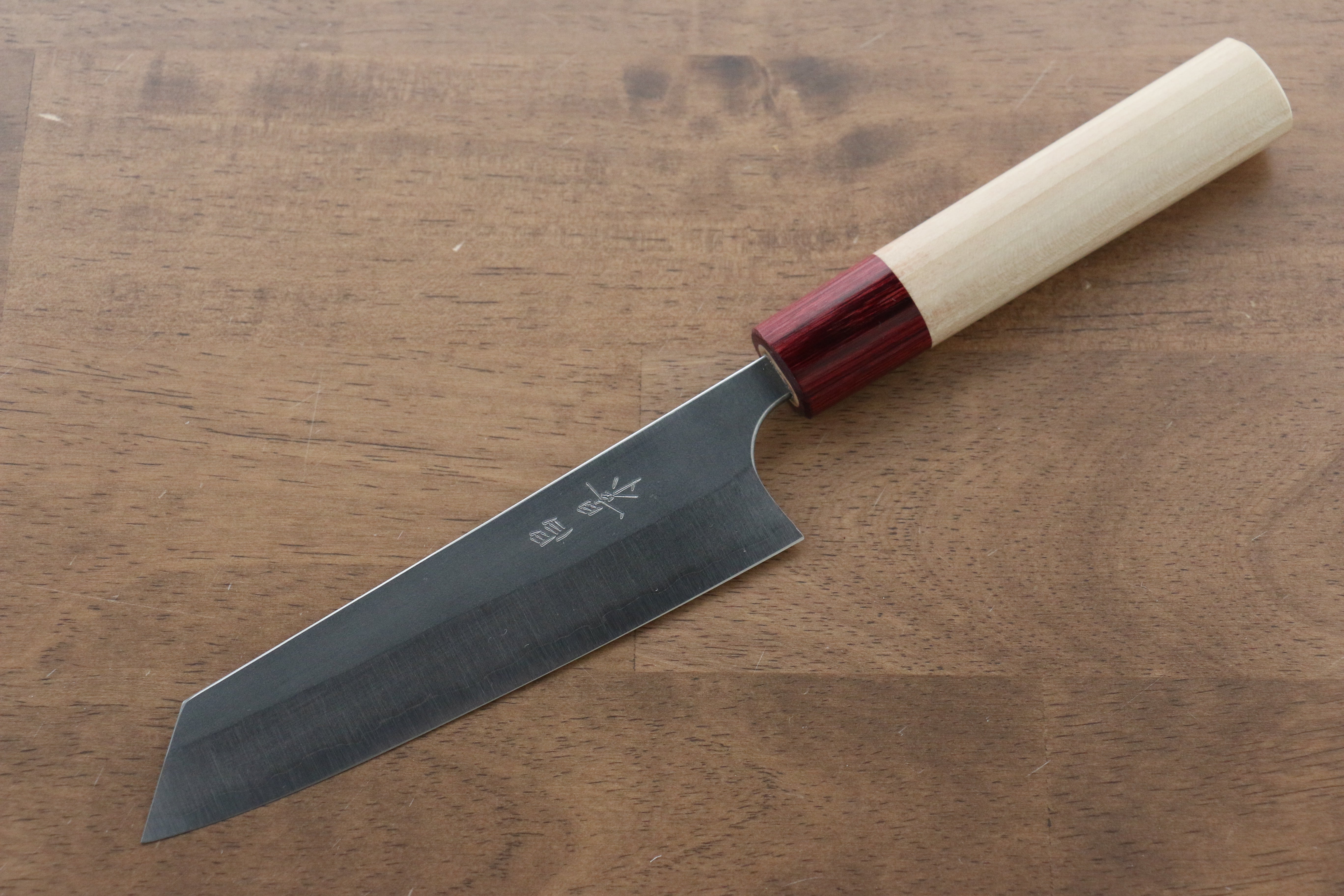 Masakage Yuki White Steel No.2 Nashiji Small Bunka 130mm Magnolia Handle - Japanny - Best Japanese Knife