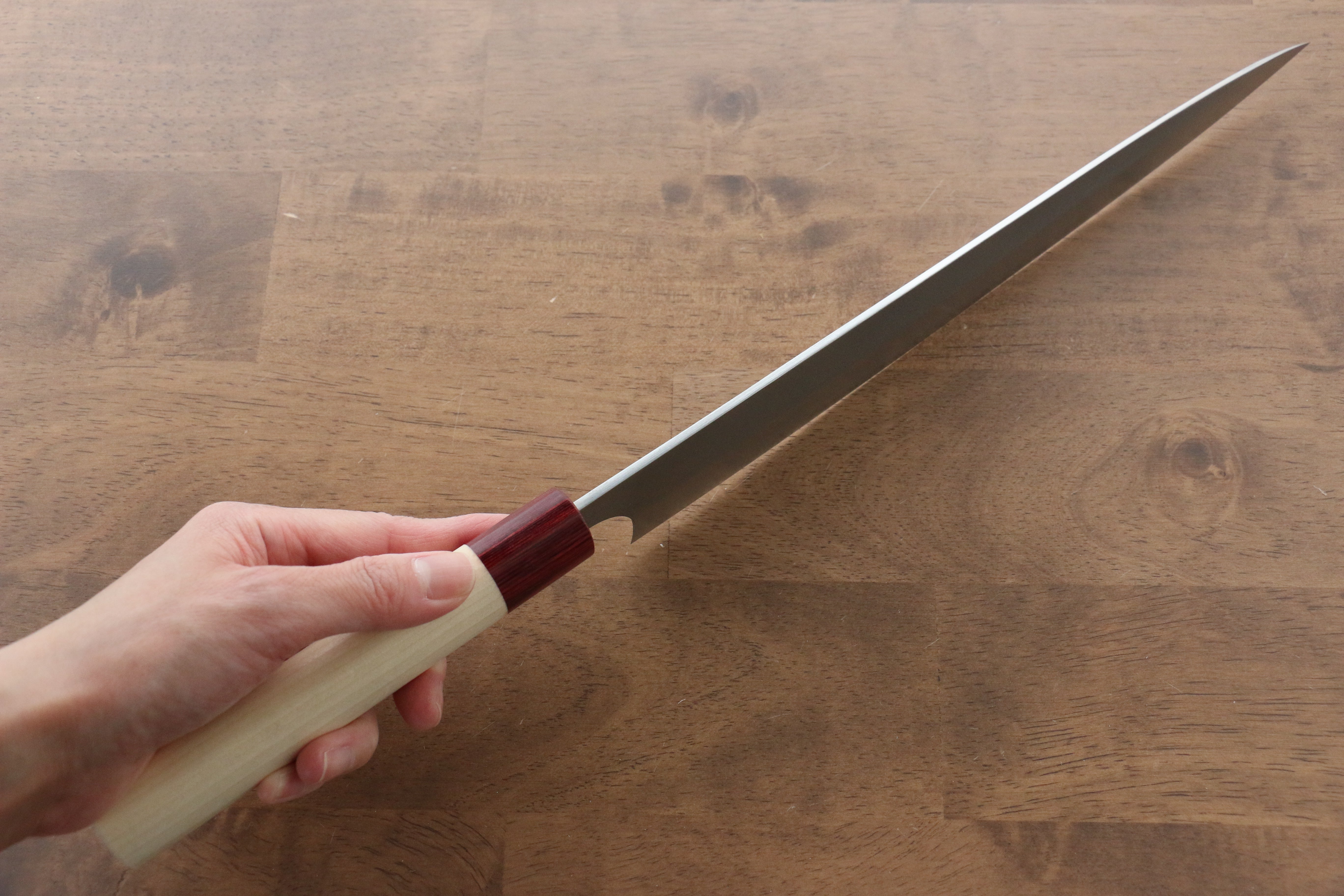 Masakage Yuki White Steel No.2 Nashiji Sujihiki 270mm Magnolia Handle - Japanny - Best Japanese Knife