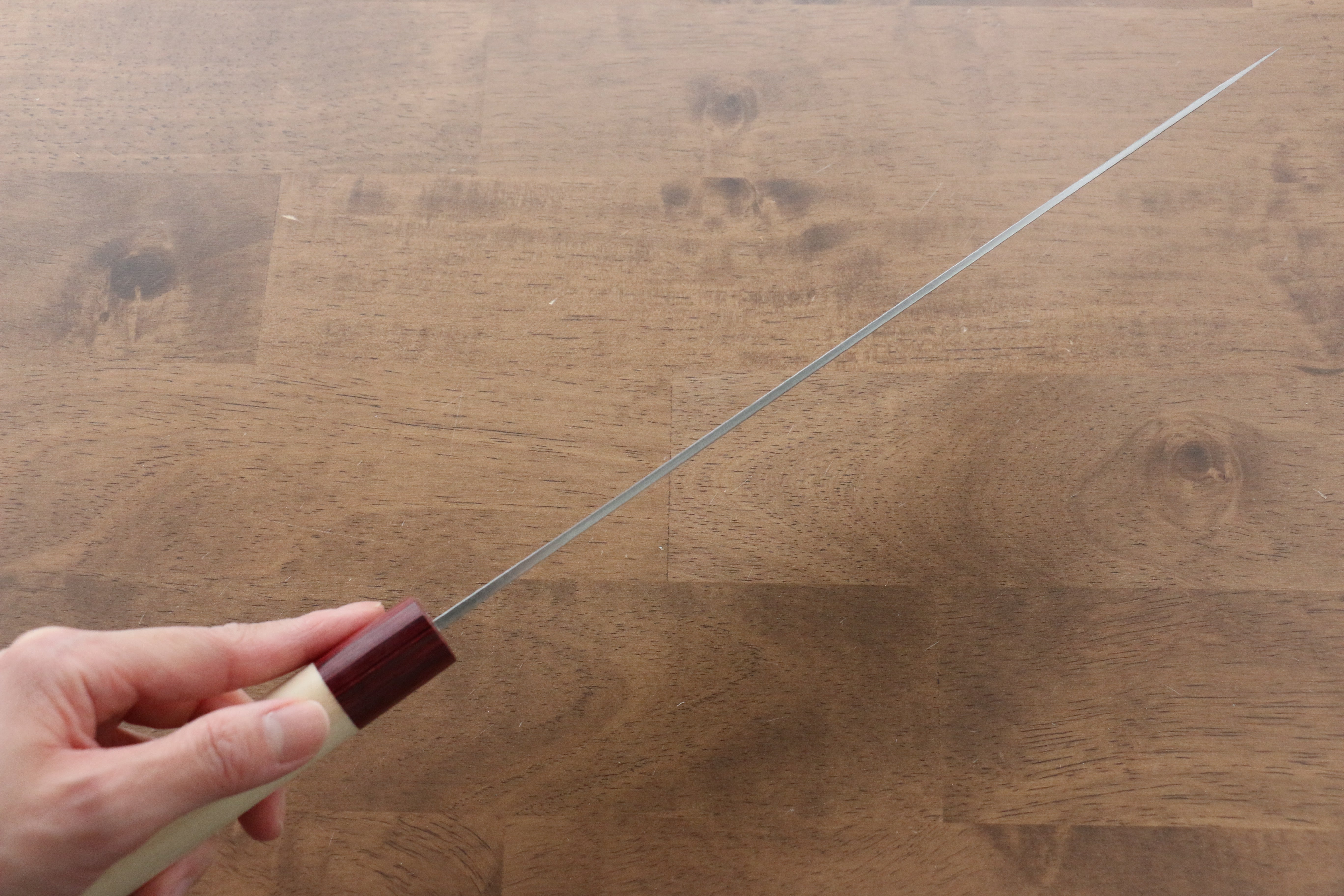 Masakage Yuki White Steel No.2 Nashiji Sujihiki 270mm Magnolia Handle - Japanny - Best Japanese Knife