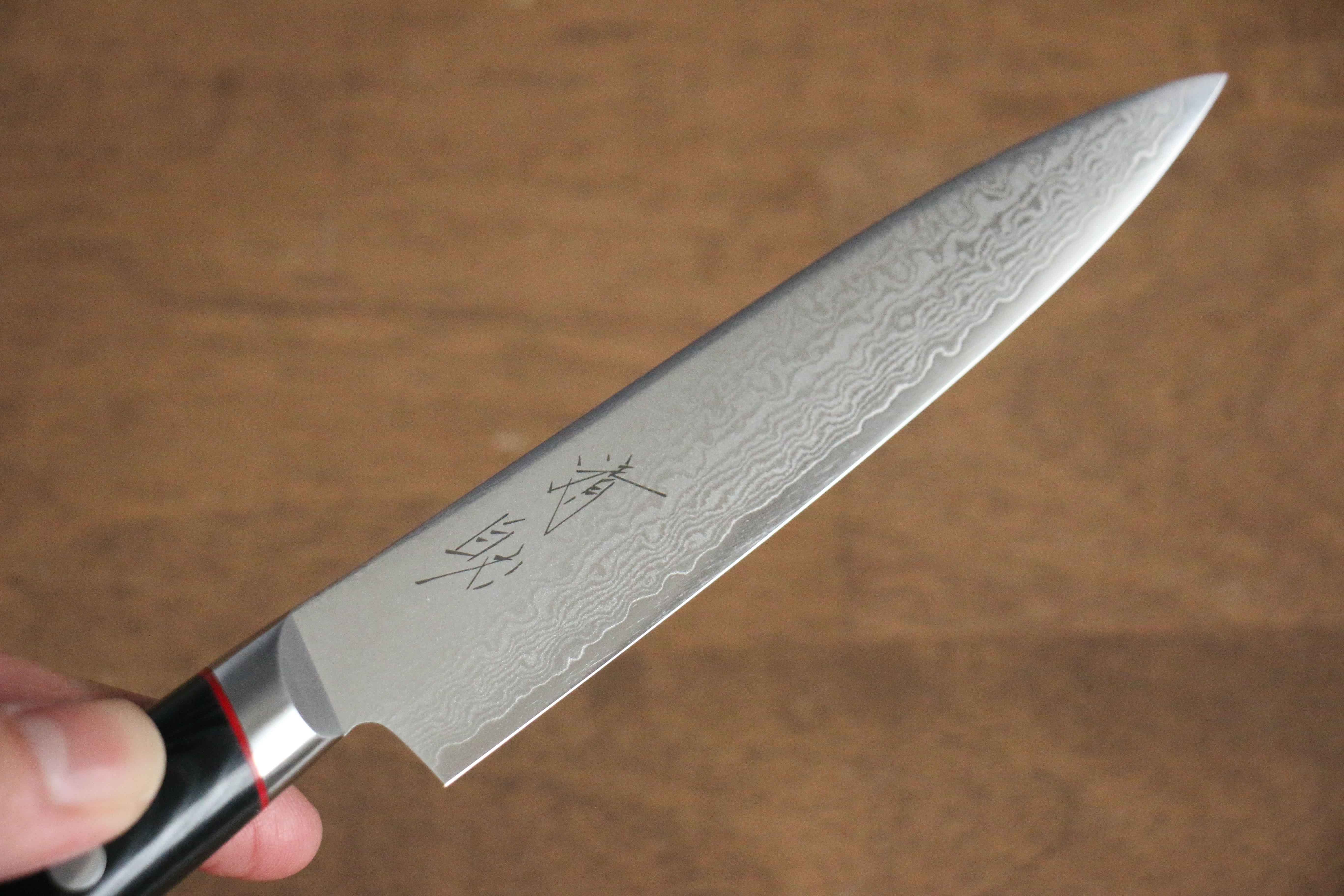 Seisuke Saiun VG10 Damascus Petty-Utility 120mm Black Micarta Handle - Japanny - Best Japanese Knife