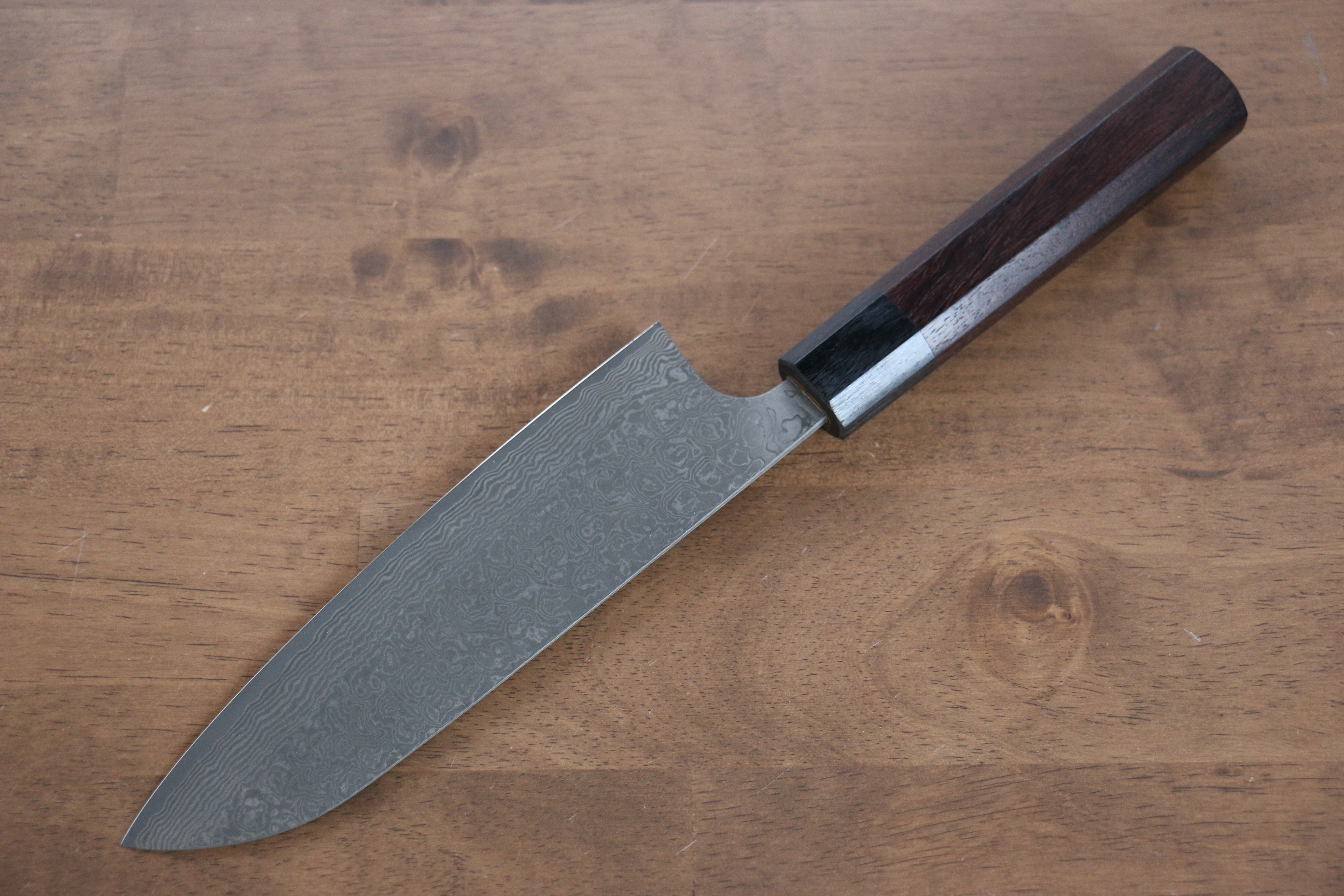 Masakage Kumo VG10 Damascus Santoku 165mm Shitan Handle - Japanny - Best Japanese Knife