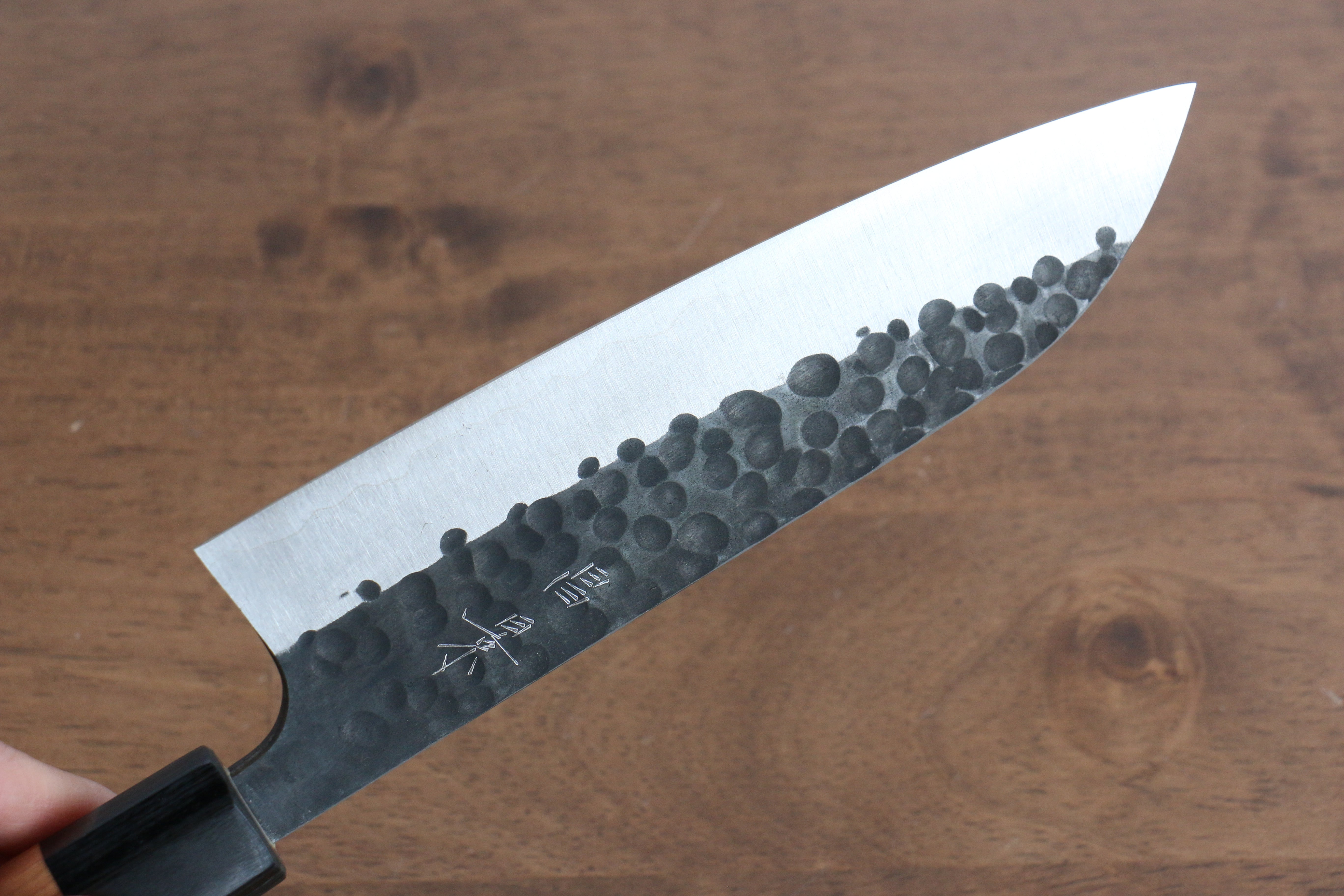Masakage Koishi Blue Super Black Finished Santoku 165mm American Cherry Handle - Japanny - Best Japanese Knife