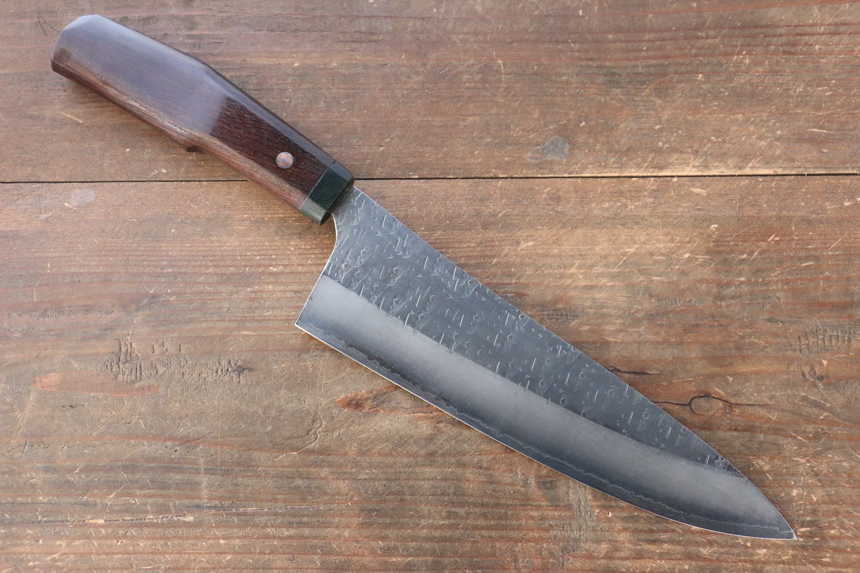 Shungo Ogata SG2 Hammered Gyuto 225mm Wenge Handle - Japanny - Best Japanese Knife