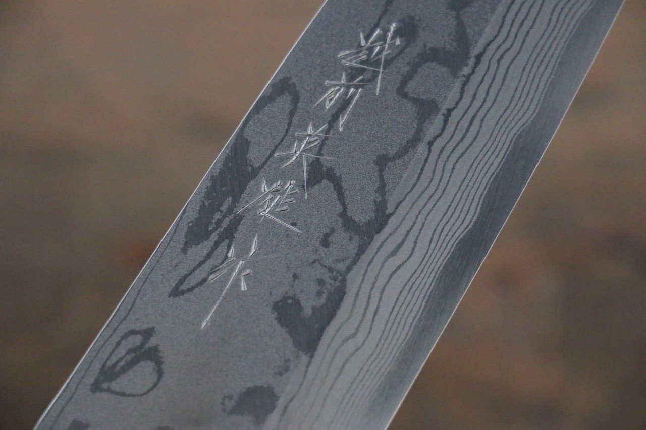 Hideo Kitaoka Blue Steel No.2 Damascus Funayuki 170mm Shitan Handle - Japanny - Best Japanese Knife