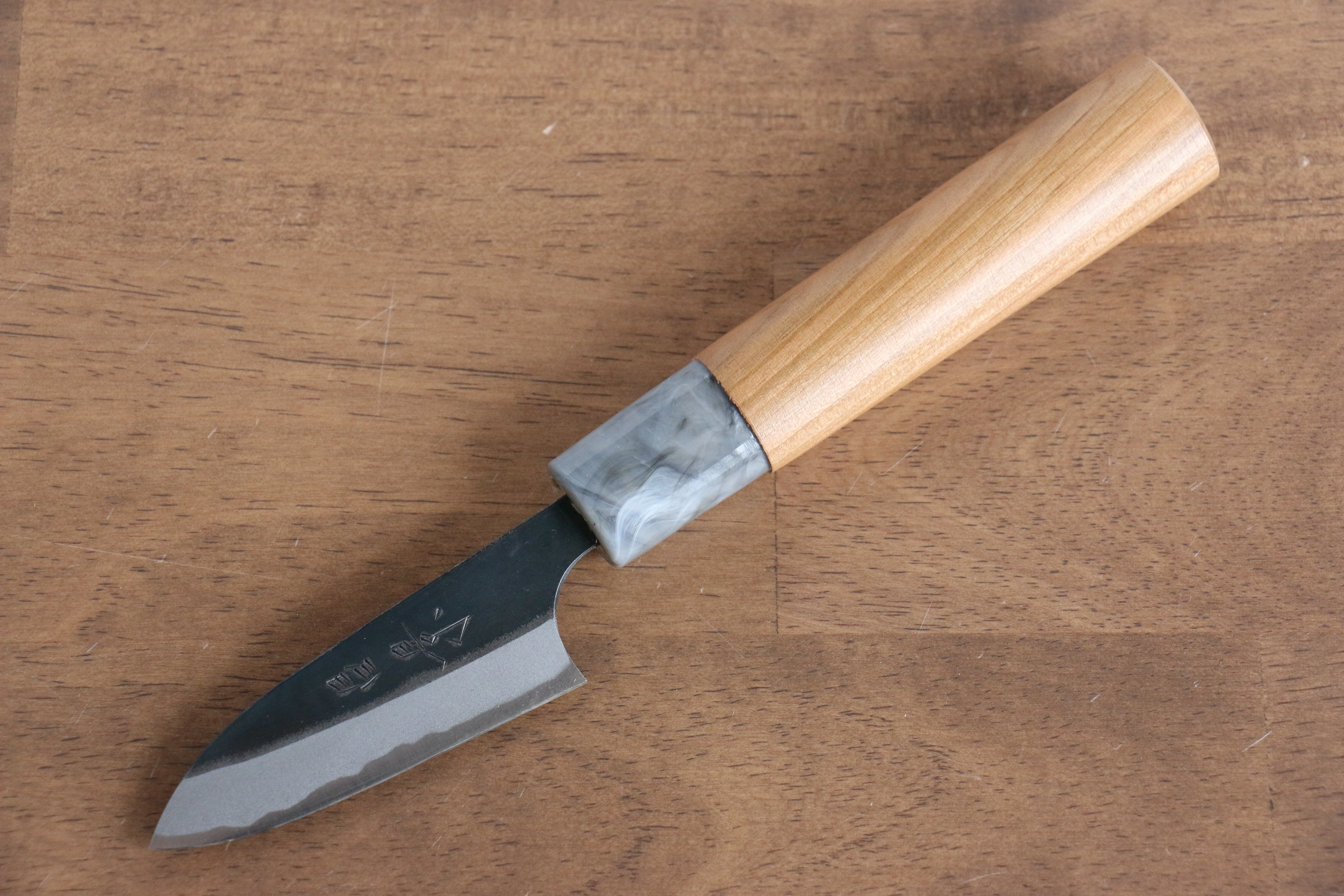 Masakage Mizu Blue Steel No.2 Black Finished Petty-Utility 80mm American Cherry Handle - Japanny - Best Japanese Knife