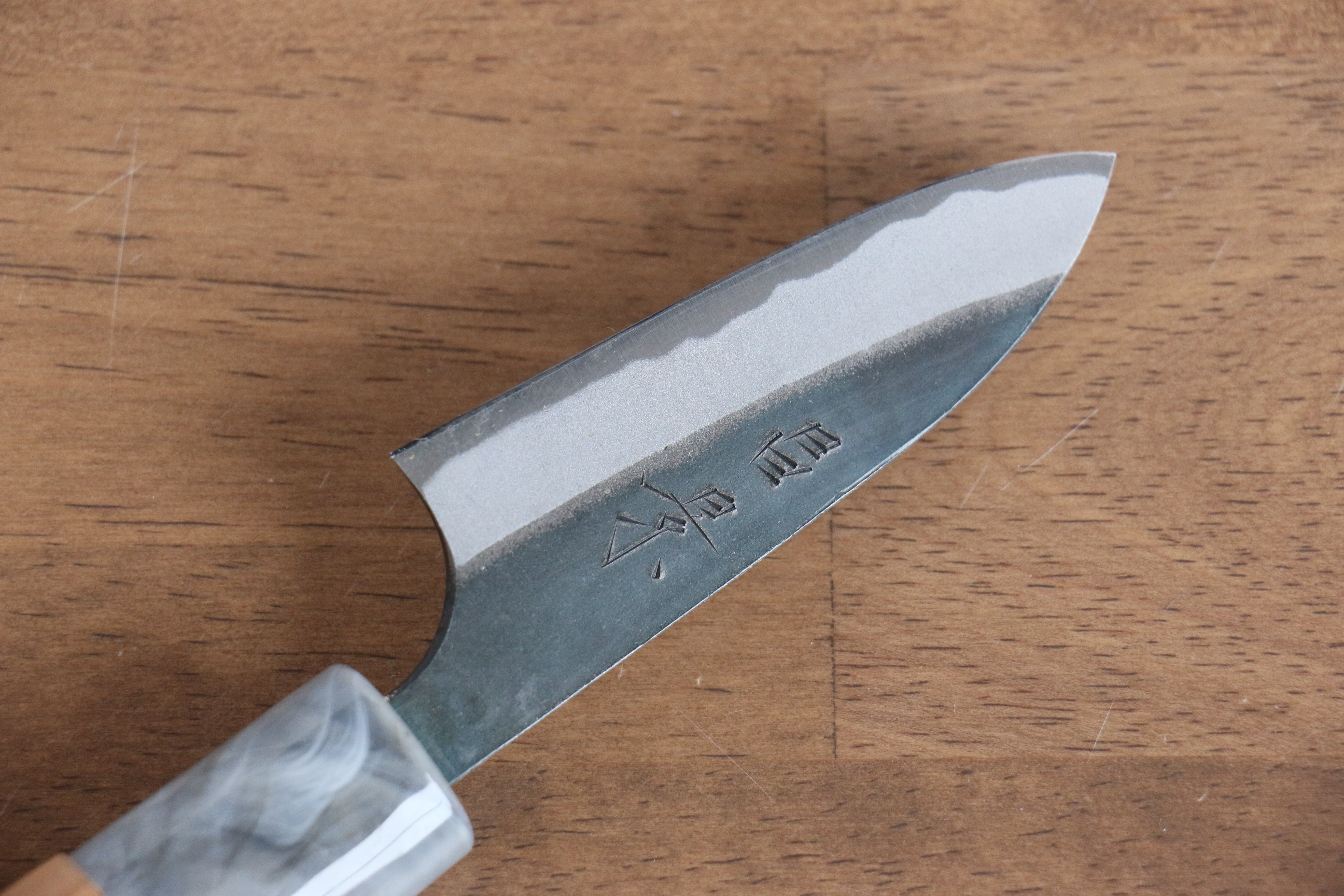 Masakage Mizu Blue Steel No.2 Black Finished Petty-Utility 80mm American Cherry Handle - Japanny - Best Japanese Knife
