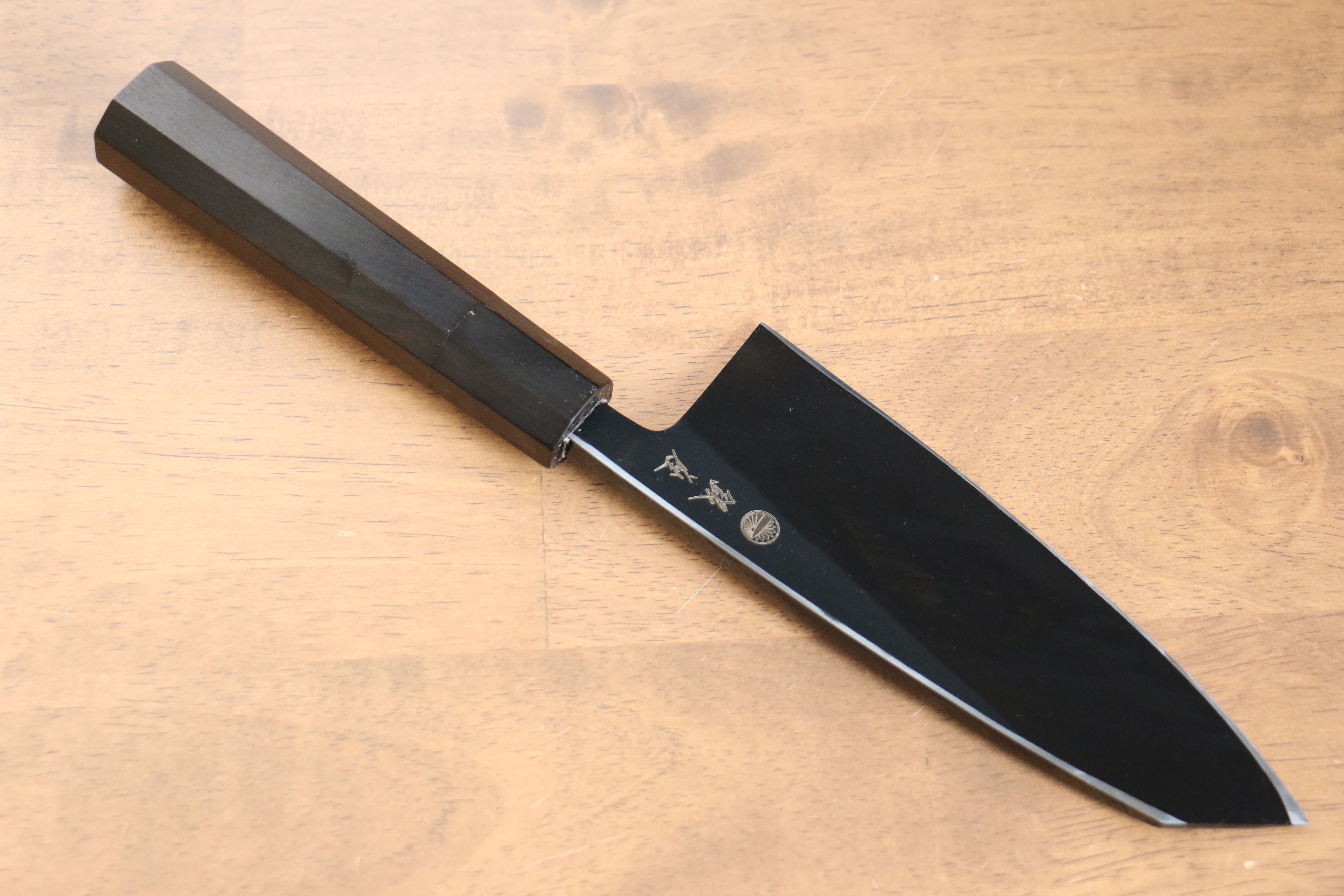 Jikko Ginza White Steel Black dyeing Kiritsuke Deba 150mm Ebony Wood Handle - Japanny - Best Japanese Knife