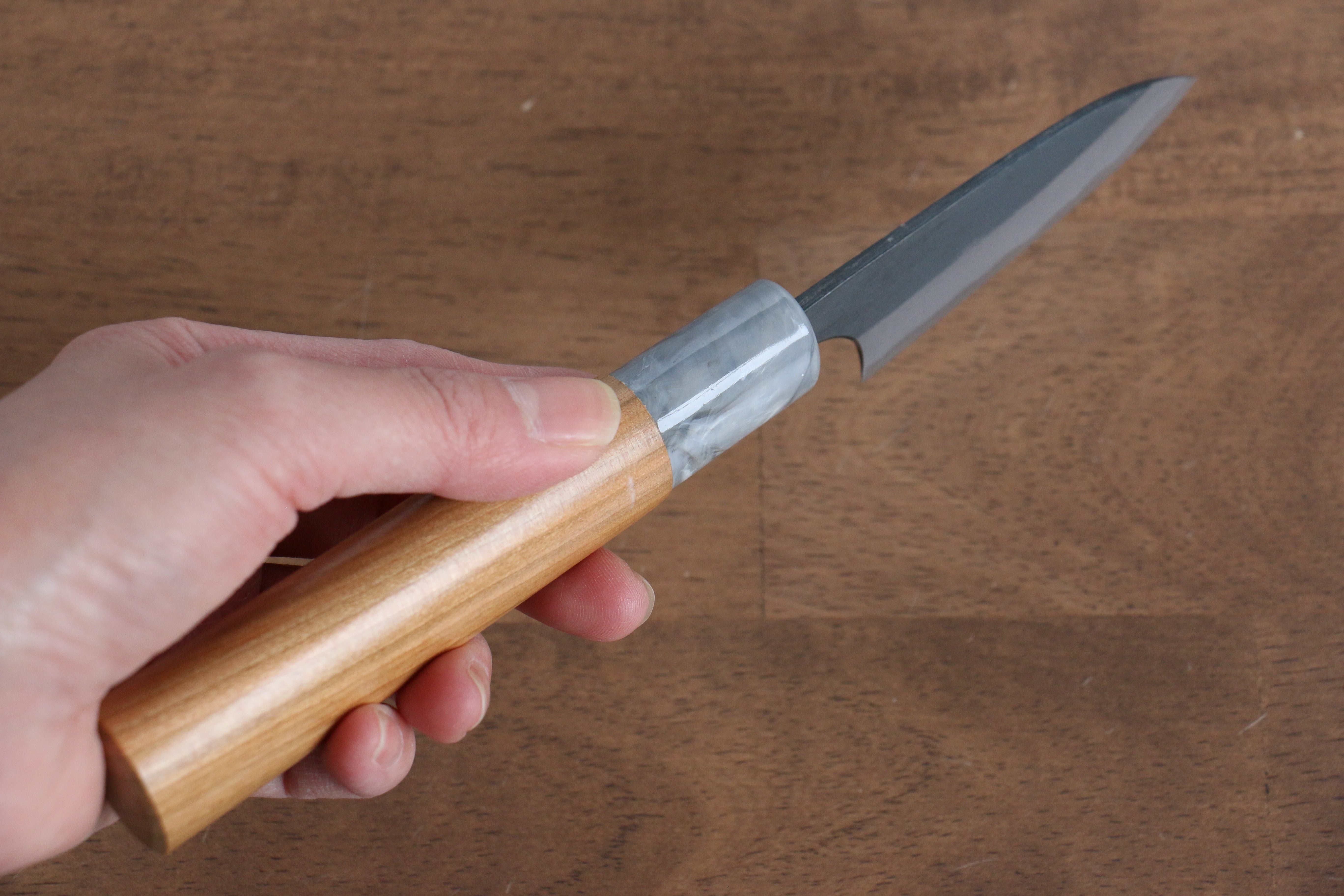 Masakage Mizu Blue Steel No.2 Black Finished Petty-Utility 80mm American Cherry Handle - Japanny - Best Japanese Knife