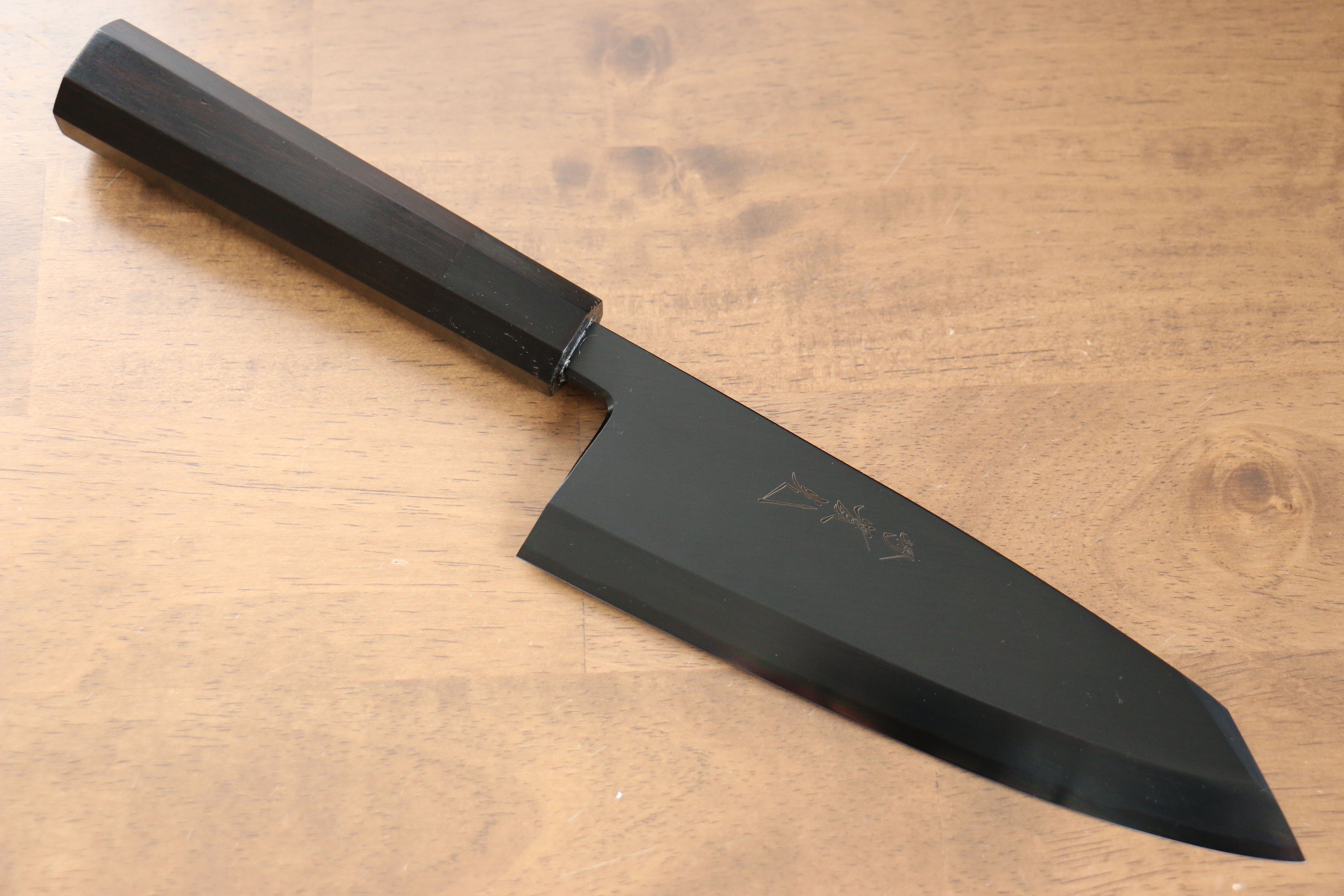 Jikko Ginza White Steel Black dyeing Kiritsuke Deba 180mm Ebony Wood Handle - Japanny - Best Japanese Knife