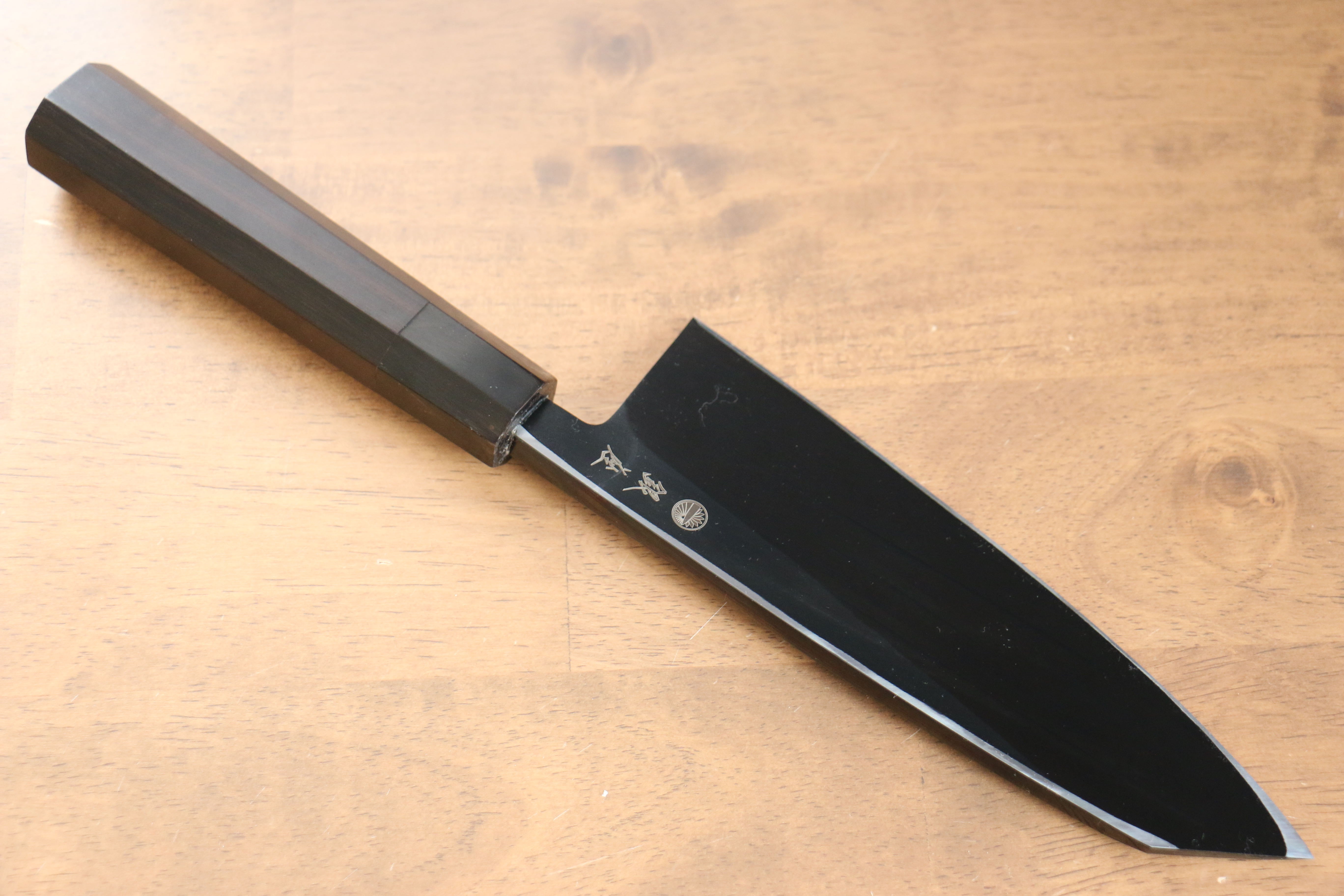 Jikko Ginza White Steel Black dyeing Kiritsuke Deba 180mm Ebony Wood Handle - Japanny - Best Japanese Knife