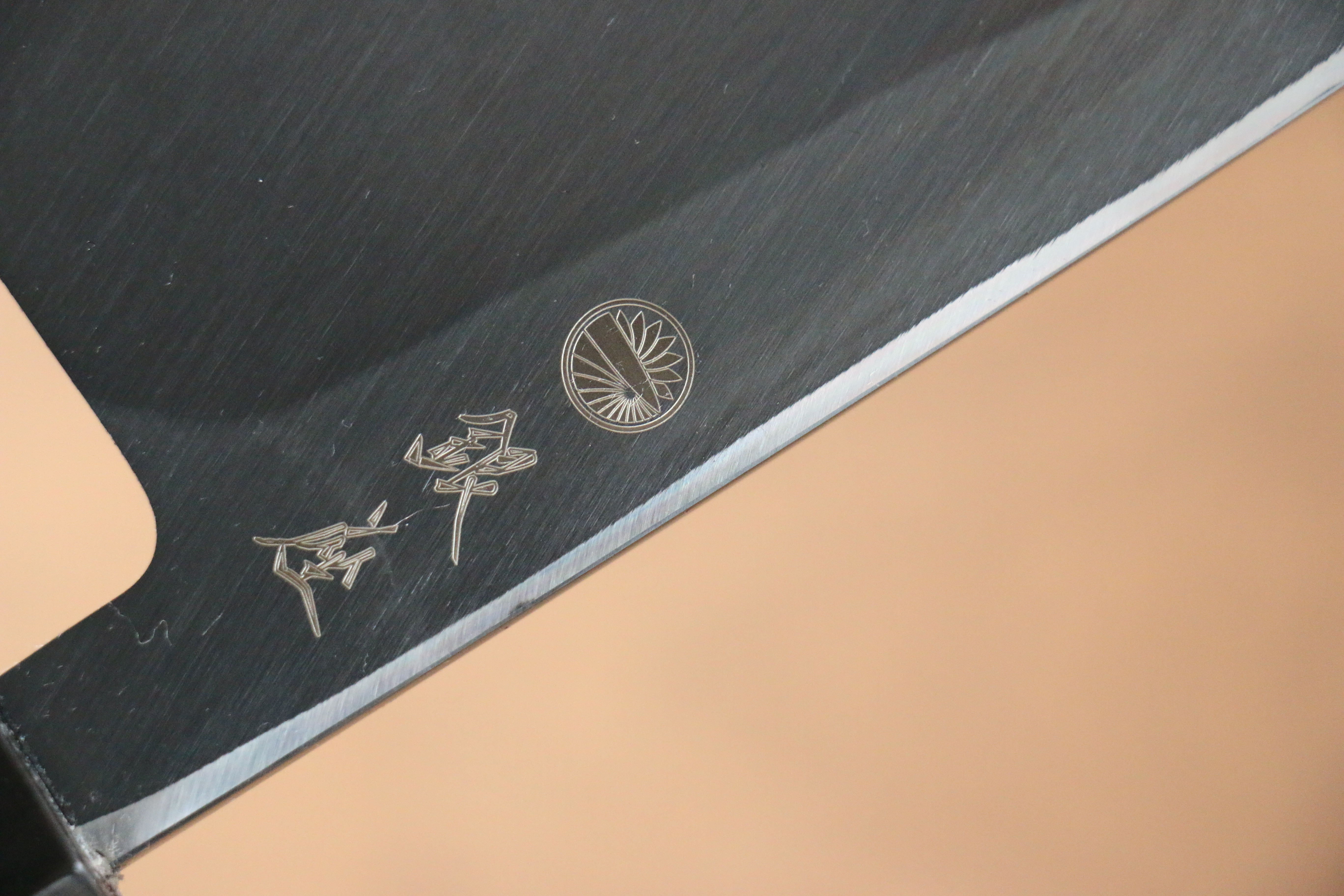 Jikko Ginza White Steel Black dyeing Kiritsuke Deba 180mm Ebony Wood Handle - Japanny - Best Japanese Knife