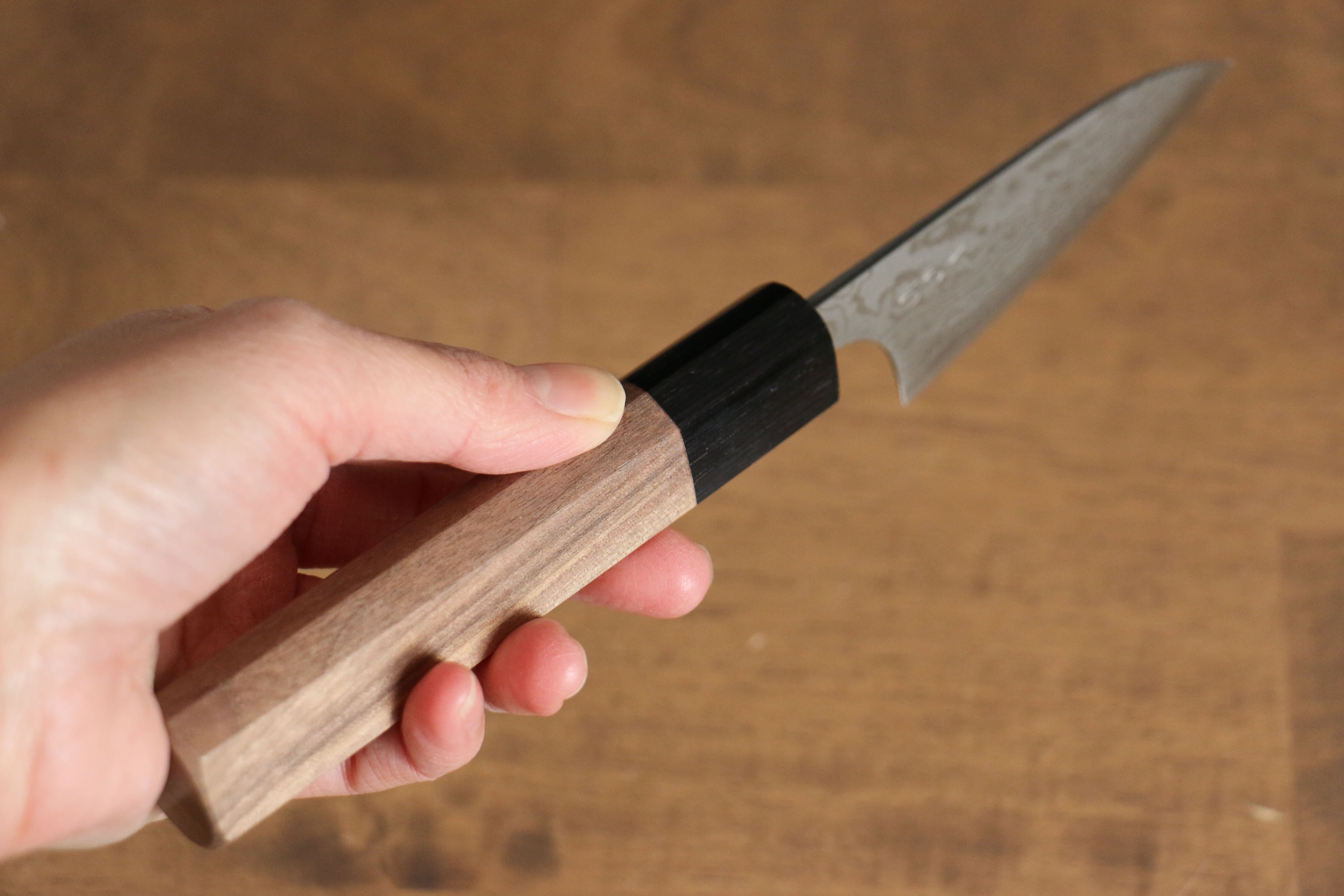 Nao Yamamoto VG10 Damascus Petty-Utility 80mm Walnut Handle - Japanny - Best Japanese Knife