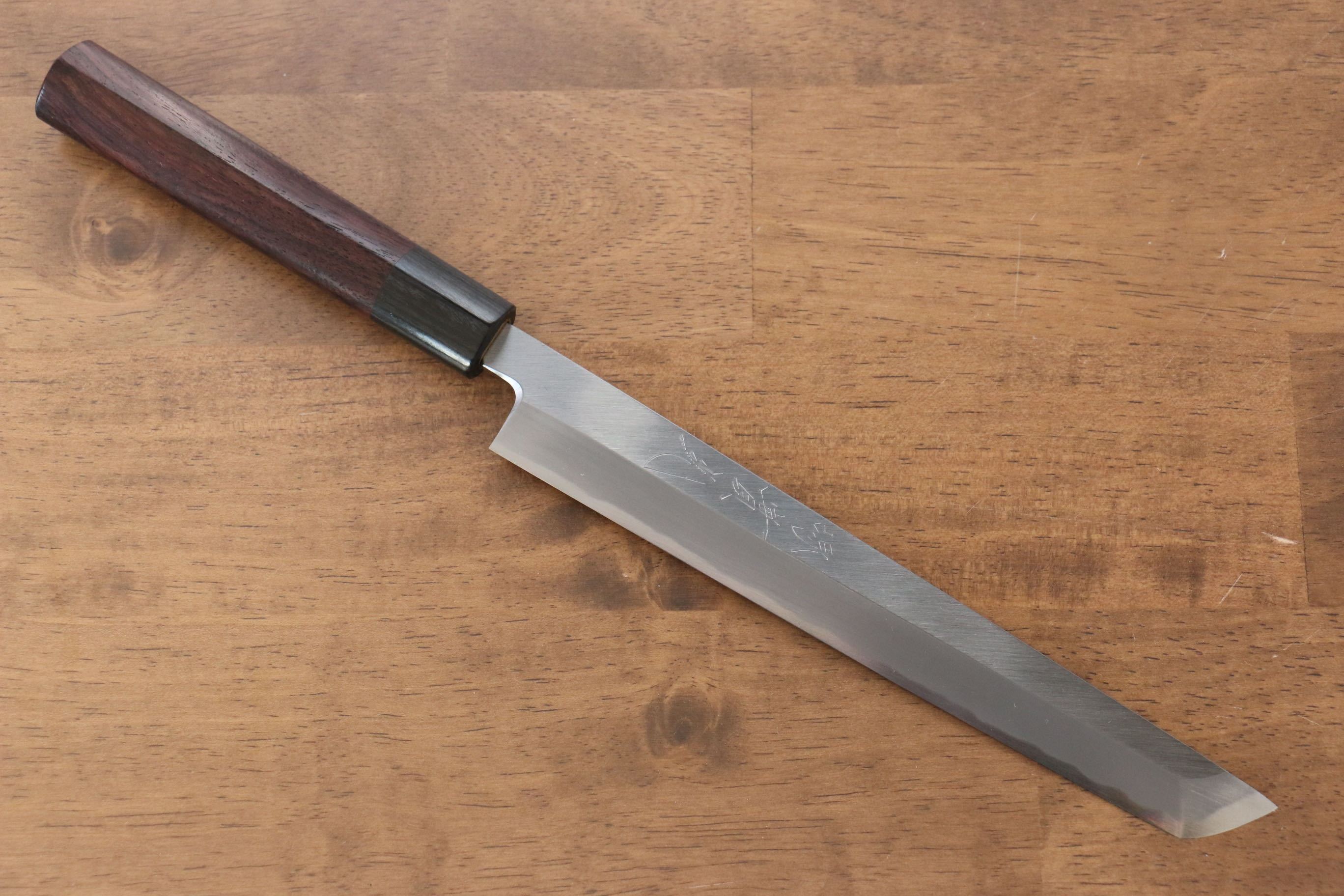Jikko White Steel No.2 Sakimaru Yanagiba 210mm Shitan Handle - Japanny - Best Japanese Knife