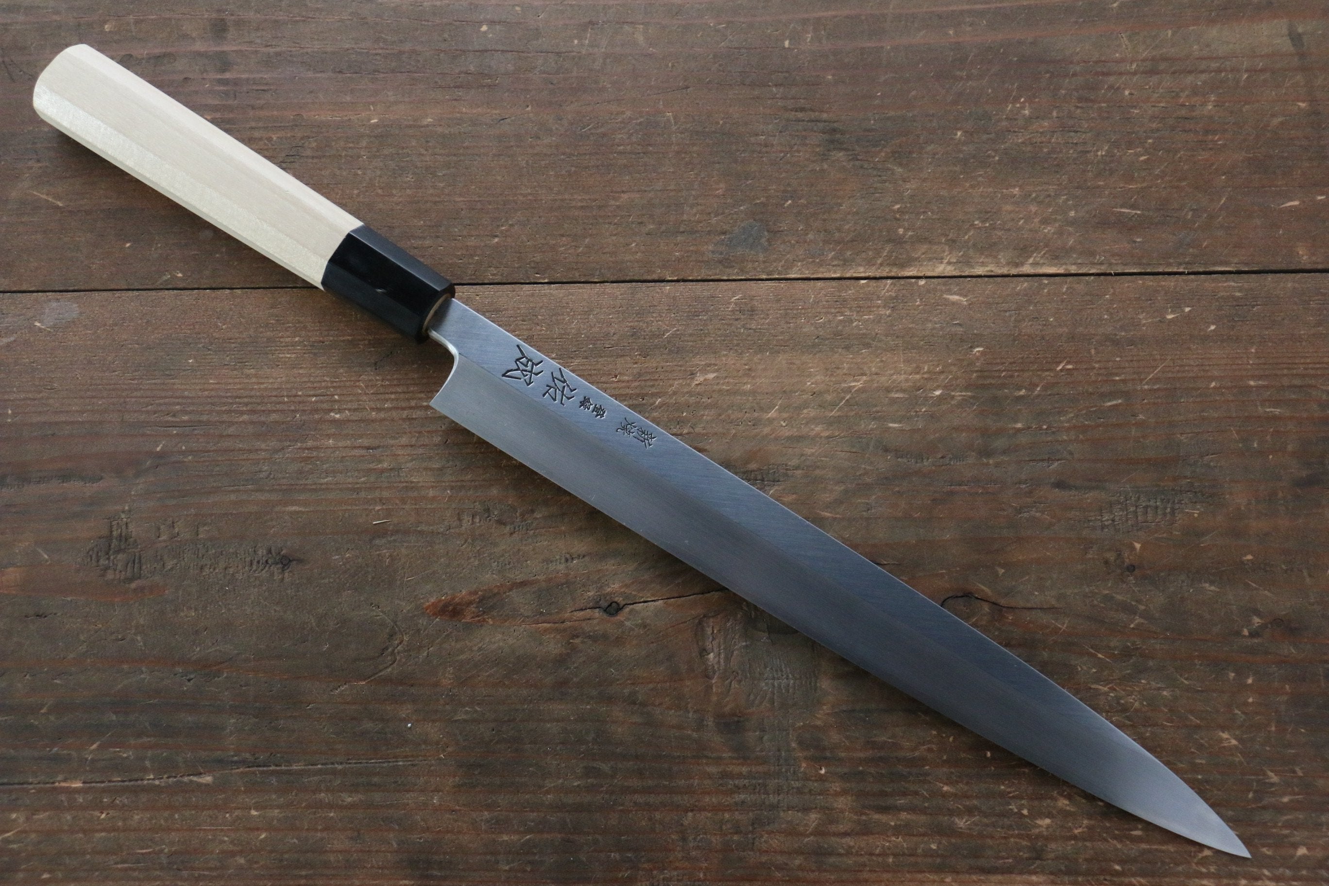 Sukenari VG10 2 Layer Mirrored Finish Yanagiba Magnolia Handle - Japanny - Best Japanese Knife