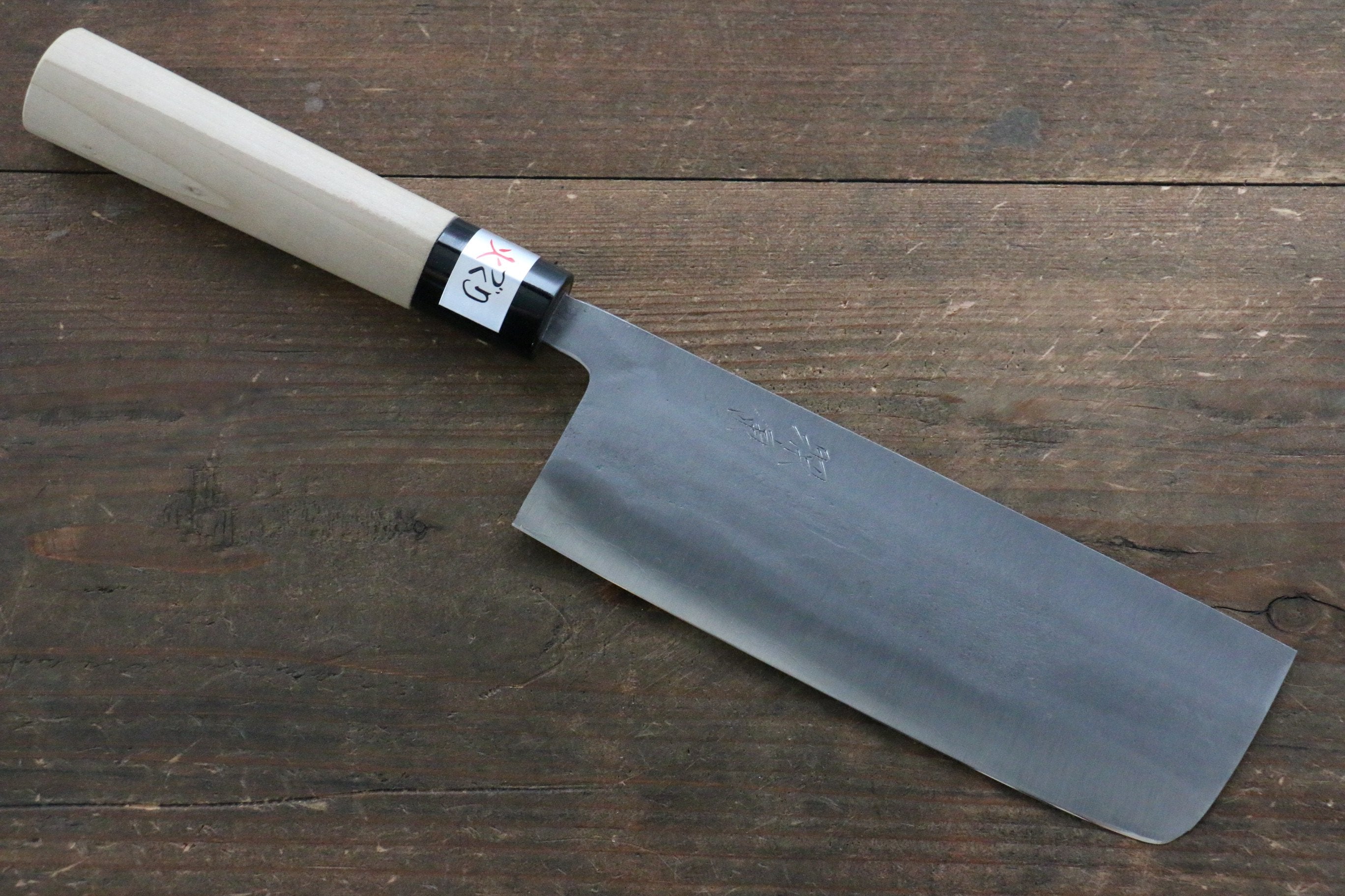 Fujiwara Teruyasu White Steel No.1 Nashiji Nakiri 165mm Magnolia Handle - Japanny - Best Japanese Knife