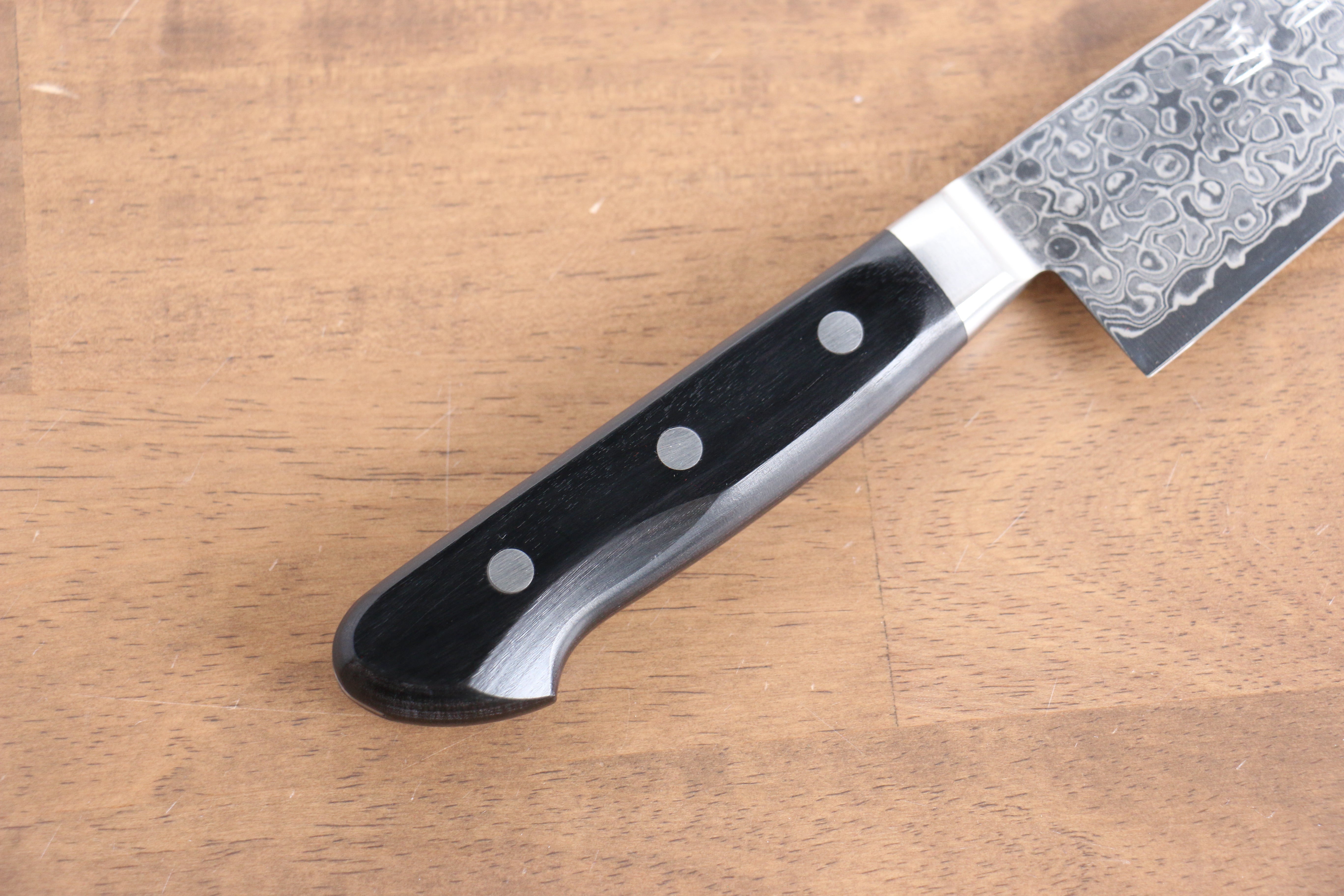 Seisuke AUS10 45 Layer Mirrored Finish Damascus Gyuto 180mm Black Pakka wood Handle - Japanny - Best Japanese Knife
