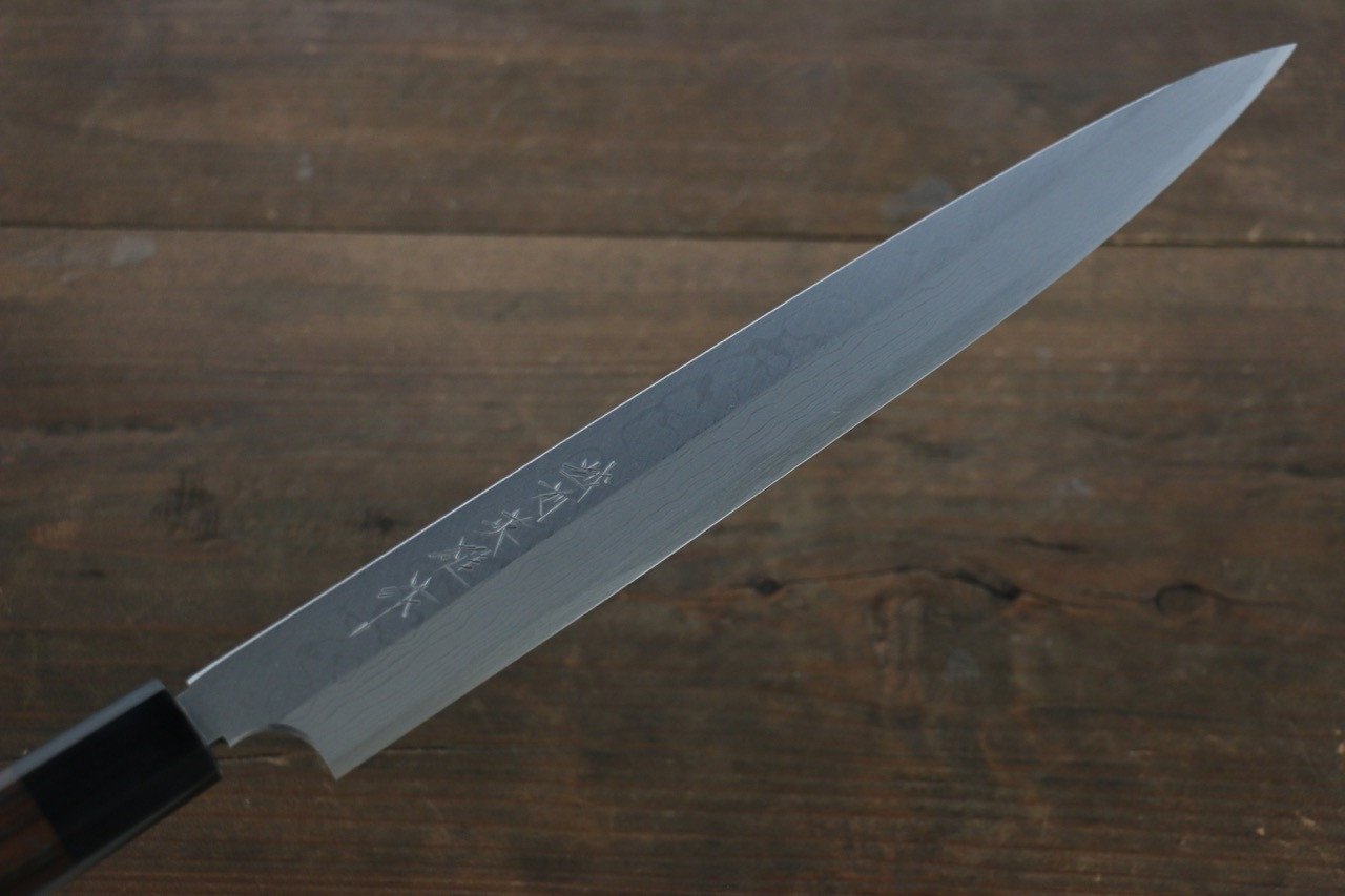 Hideo Kitaoka White Steel No.2 Damascus Yanagiba 300mm Shitan Handle - Japanny - Best Japanese Knife