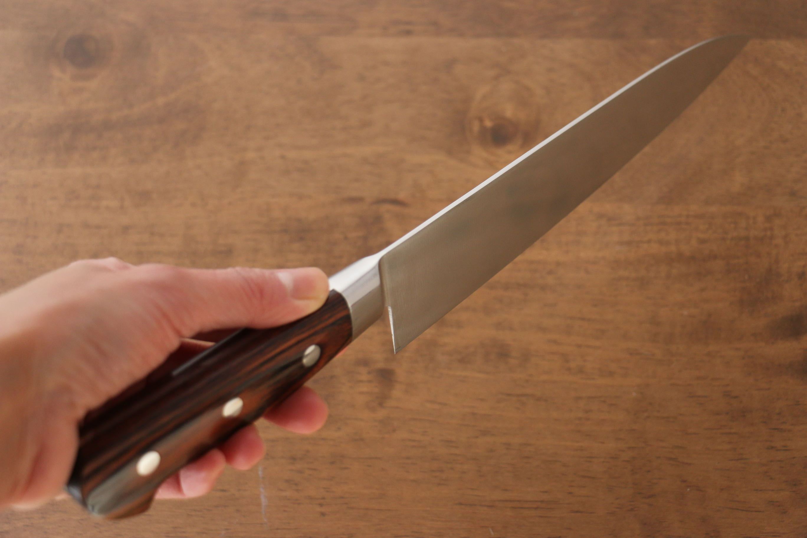 Iseya Molybdenum Gyuto 180mm Mahogany Pakka wood Handle - Japanny - Best Japanese Knife