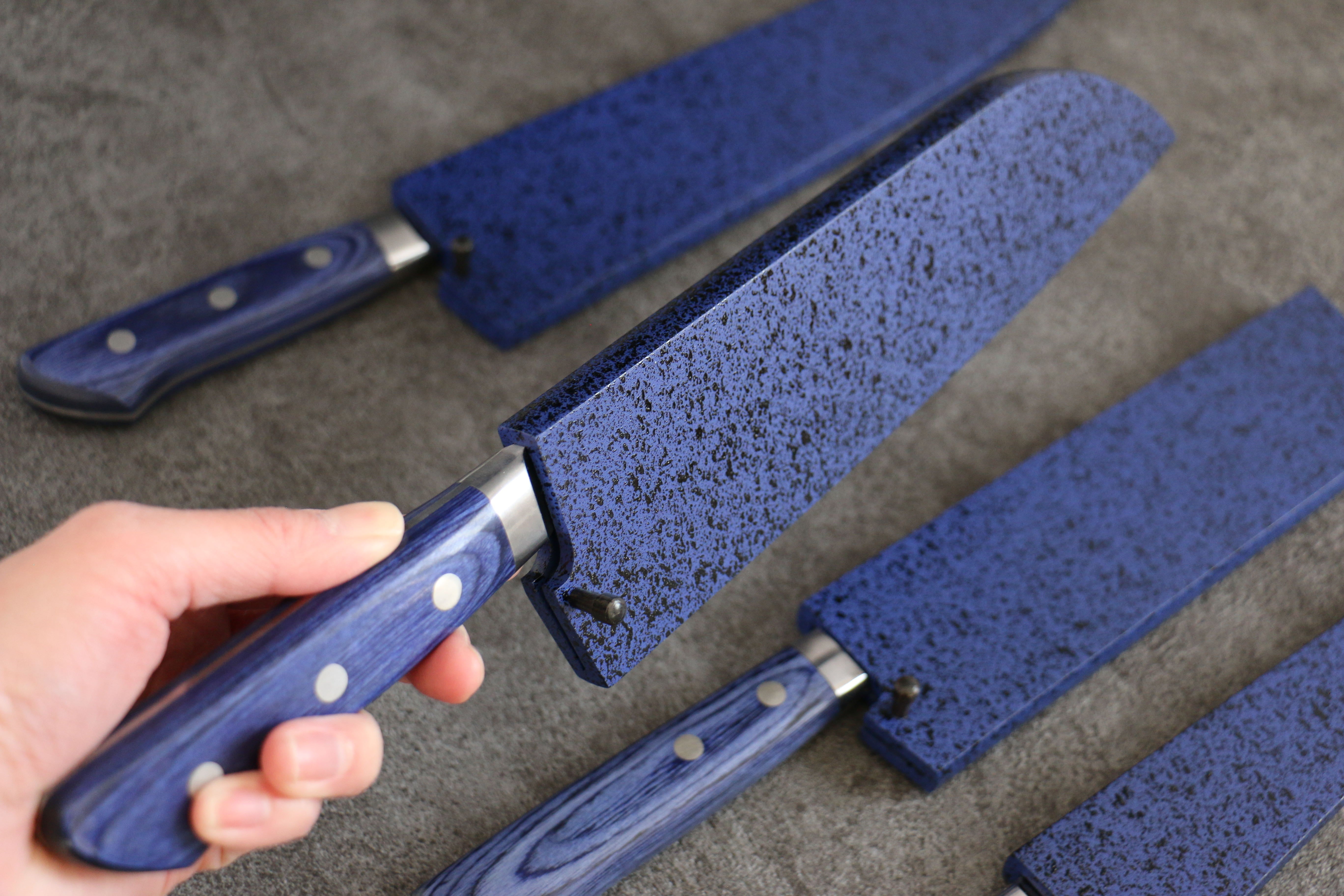 Blue Pakka wood Sheath for Usuba with Plywood pin - Japanny - Best Japanese Knife