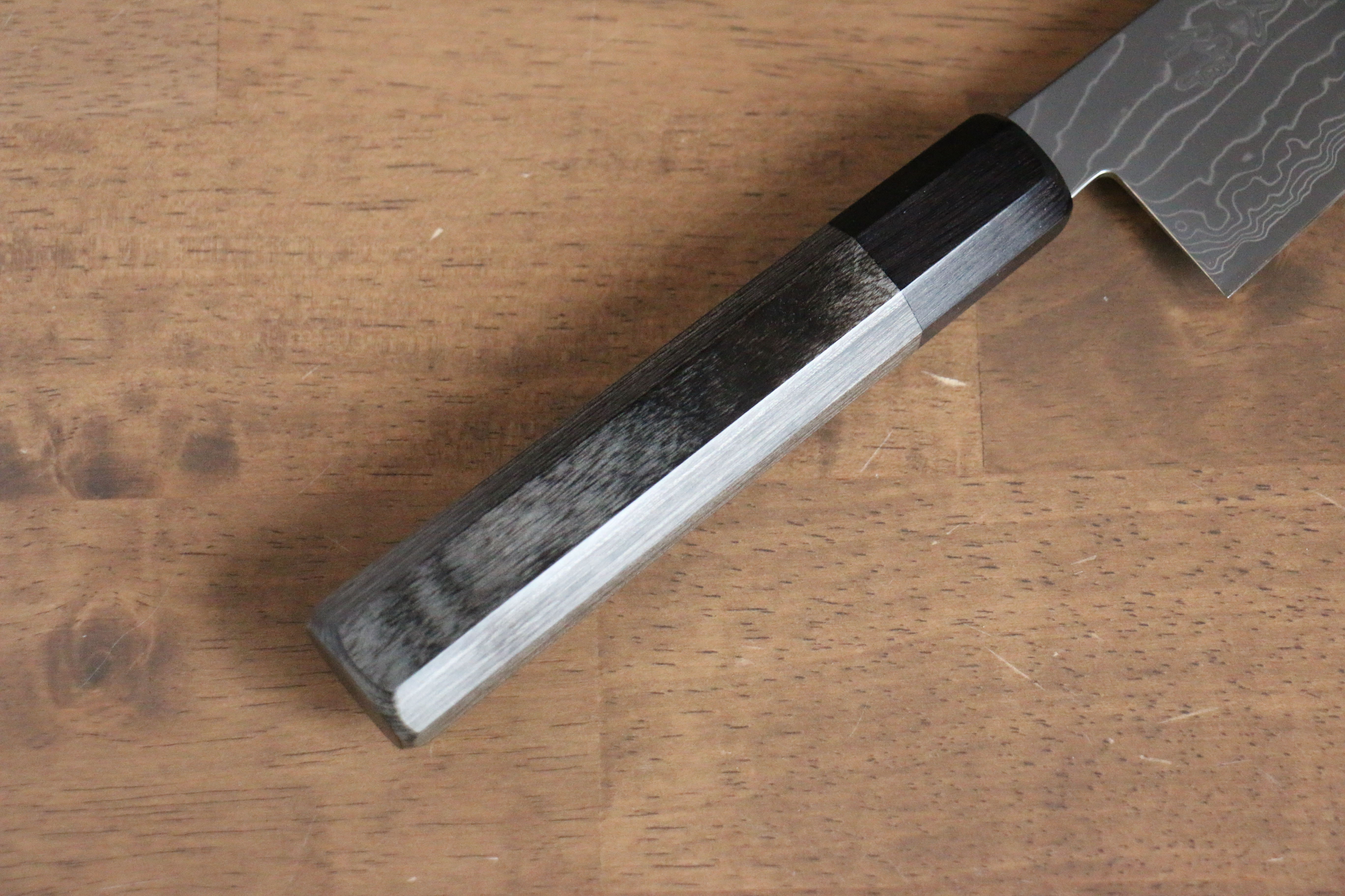 Kajin Cobalt Special Steel Damascus Gyuto 210mm Gray Pakka wood Handle - Japanny - Best Japanese Knife