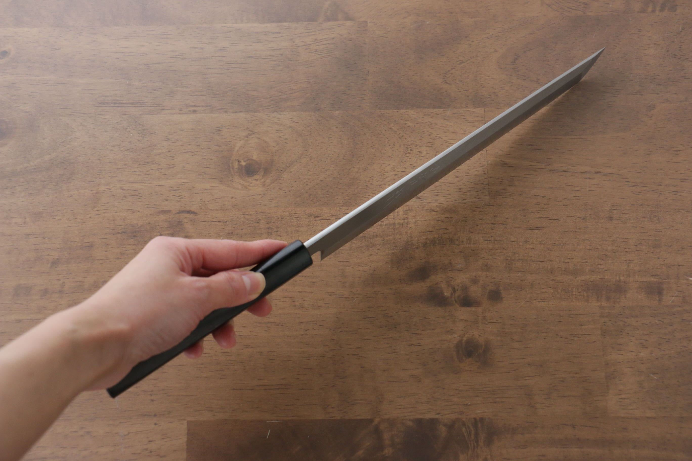 Jikko Silver Steel No.3 Sakimaru Yanagiba 240mm Shitan Handle - Japanny - Best Japanese Knife