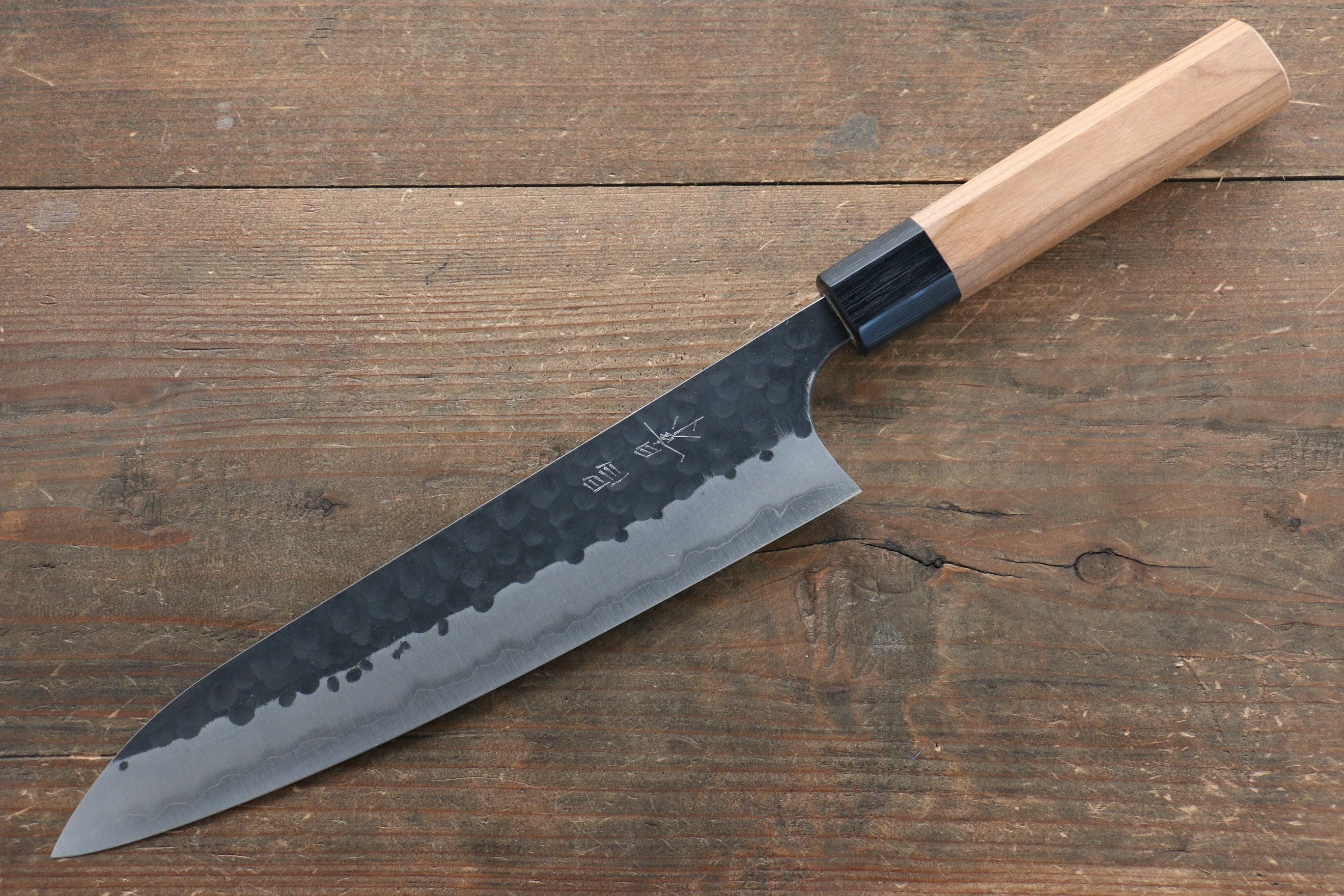 Masakage Koishi Blue Super Black Finished Gyuto 210mm American Cherry Handle - Japanny - Best Japanese Knife