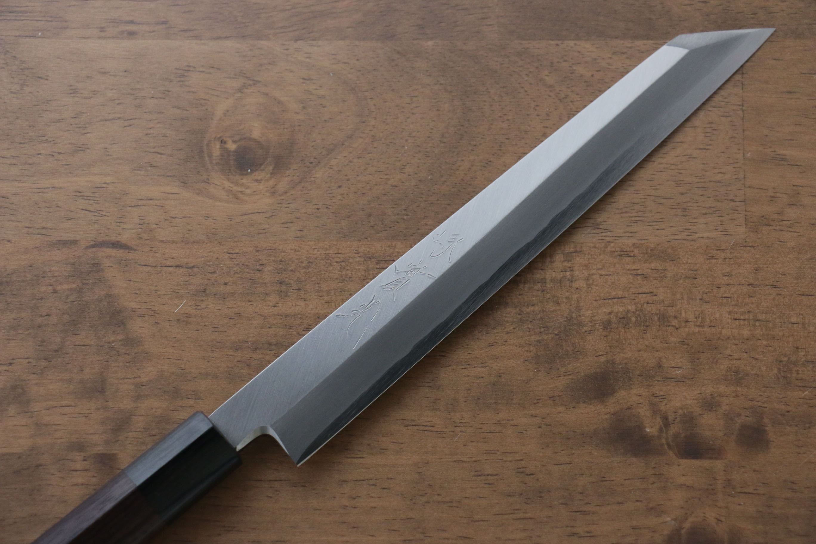 Jikko Silver Steel No.3 Kiritsuke Yanagiba 210mm Shitan Handle - Japanny - Best Japanese Knife