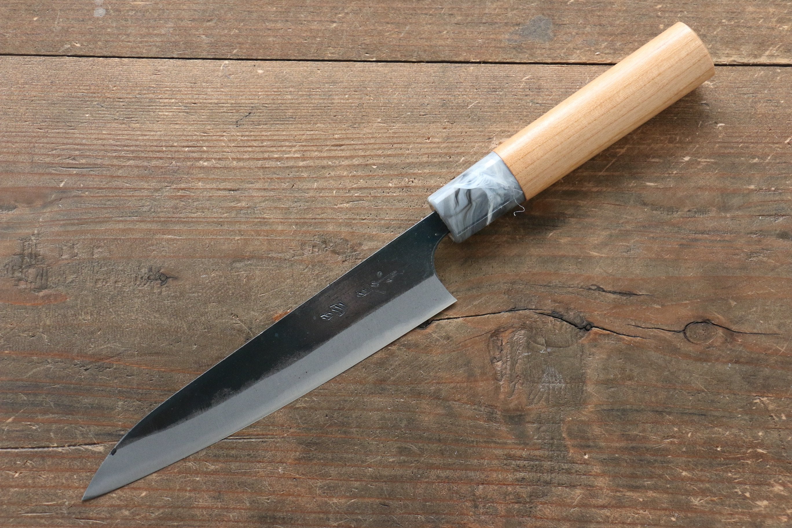 Masakage Mizu Blue Steel No.2 Black Finished Petty-Utility 150mm American Cherry Handle - Japanny - Best Japanese Knife