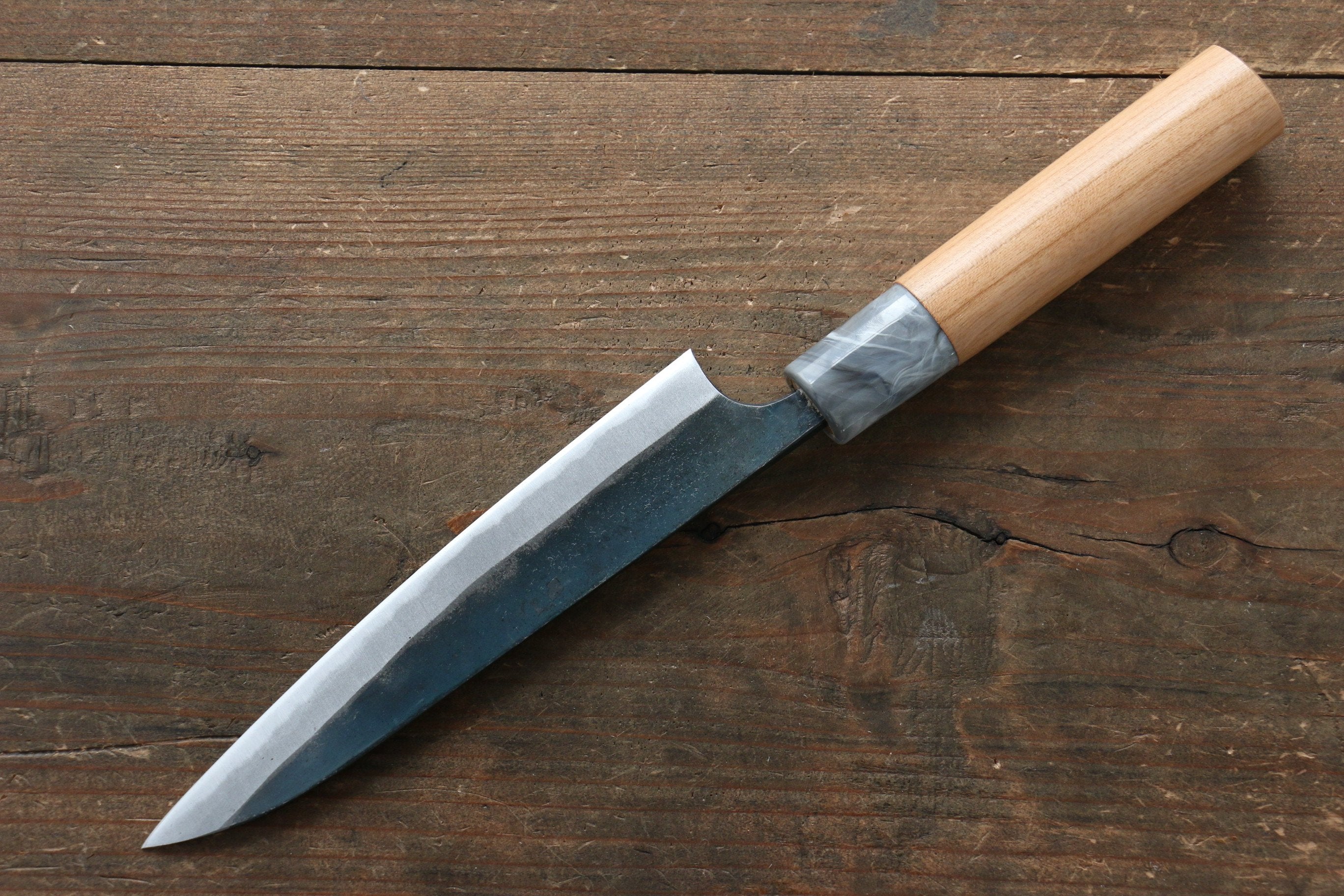 Masakage Mizu Blue Steel No.2 Black Finished Petty-Utility 150mm American Cherry Handle - Japanny - Best Japanese Knife