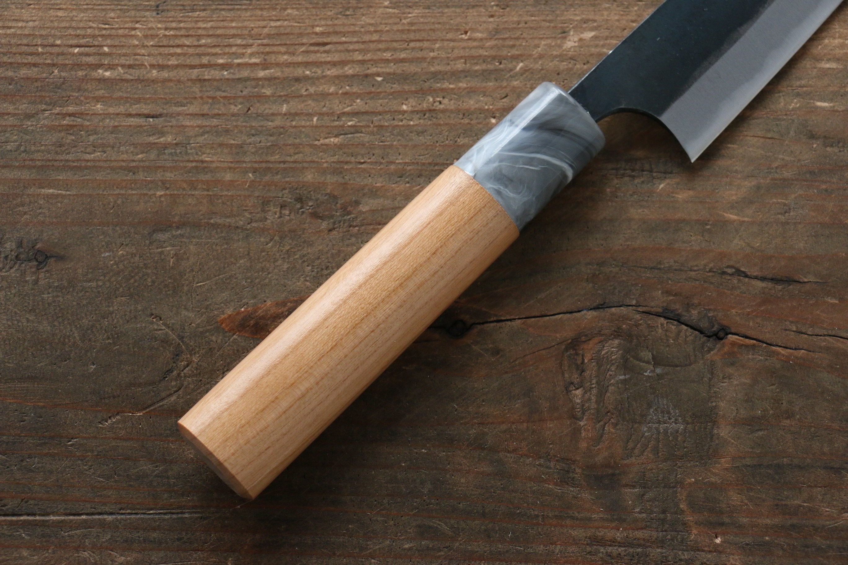 Masakage Mizu Blue Steel No.2 Black Finished Petty-Utility 150mm American Cherry Handle - Japanny - Best Japanese Knife