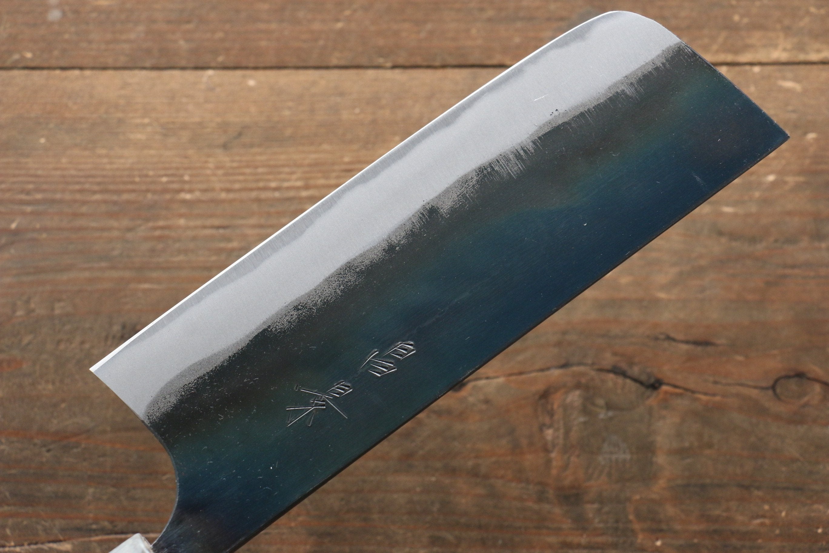 Masakage Masakage Mizu Blue Steel No.2 Black Finished Nakiri 170mm with American Cherry Handle - Japanny - Best Japanese Knife