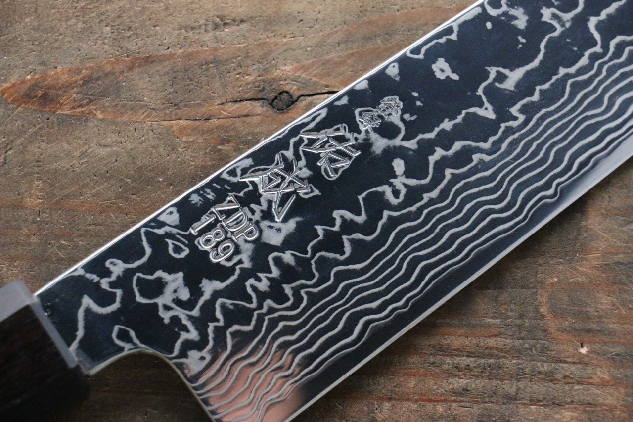 Sukenari ZDP189 Damascus Gyuto 210mm Marronnier Handle - Japanny - Best Japanese Knife