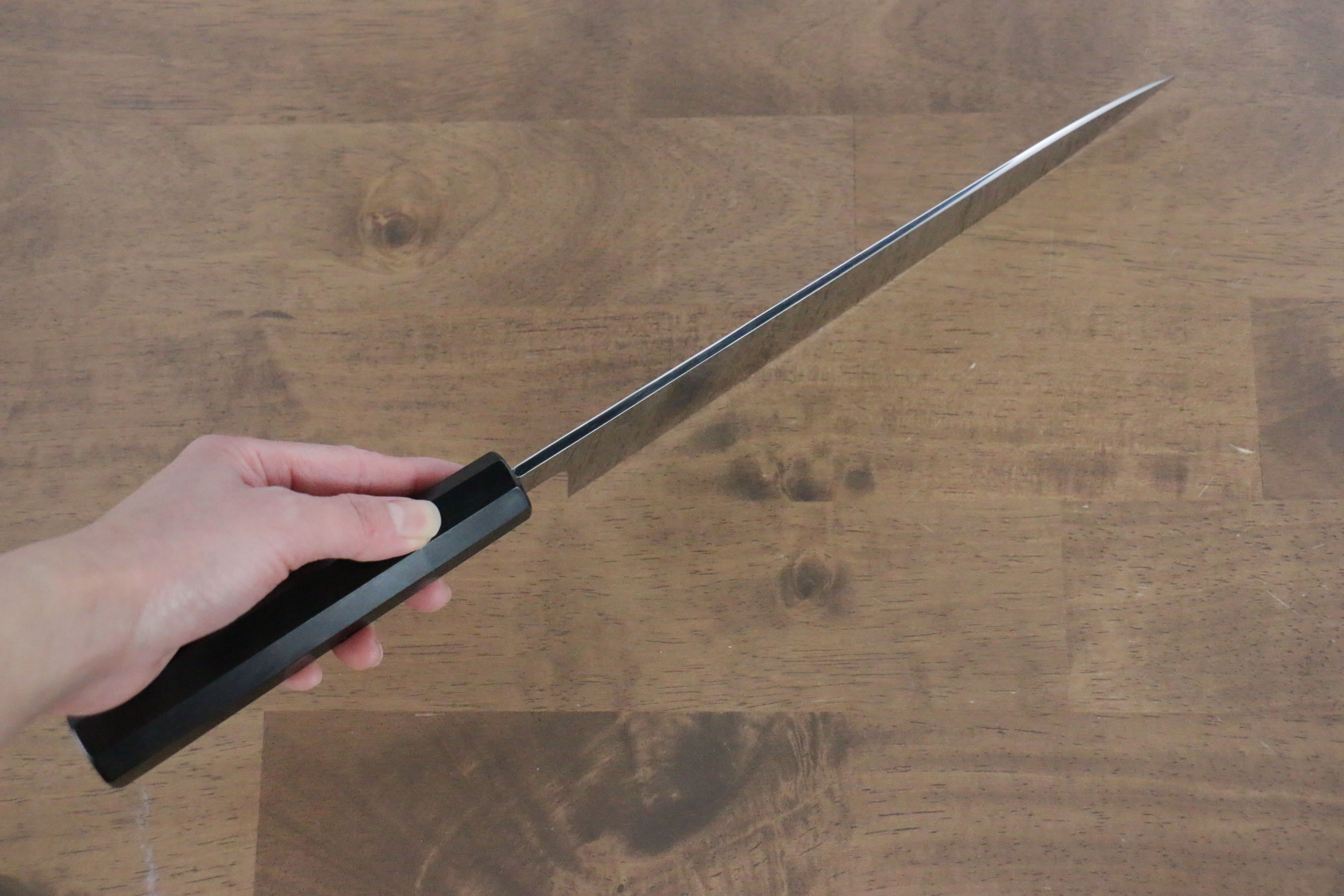 Jikko Fujisan Honyaki White Steel No.3 Mirrored Finish Gyuto 240mm Ebony Wood Handle - Japanny - Best Japanese Knife