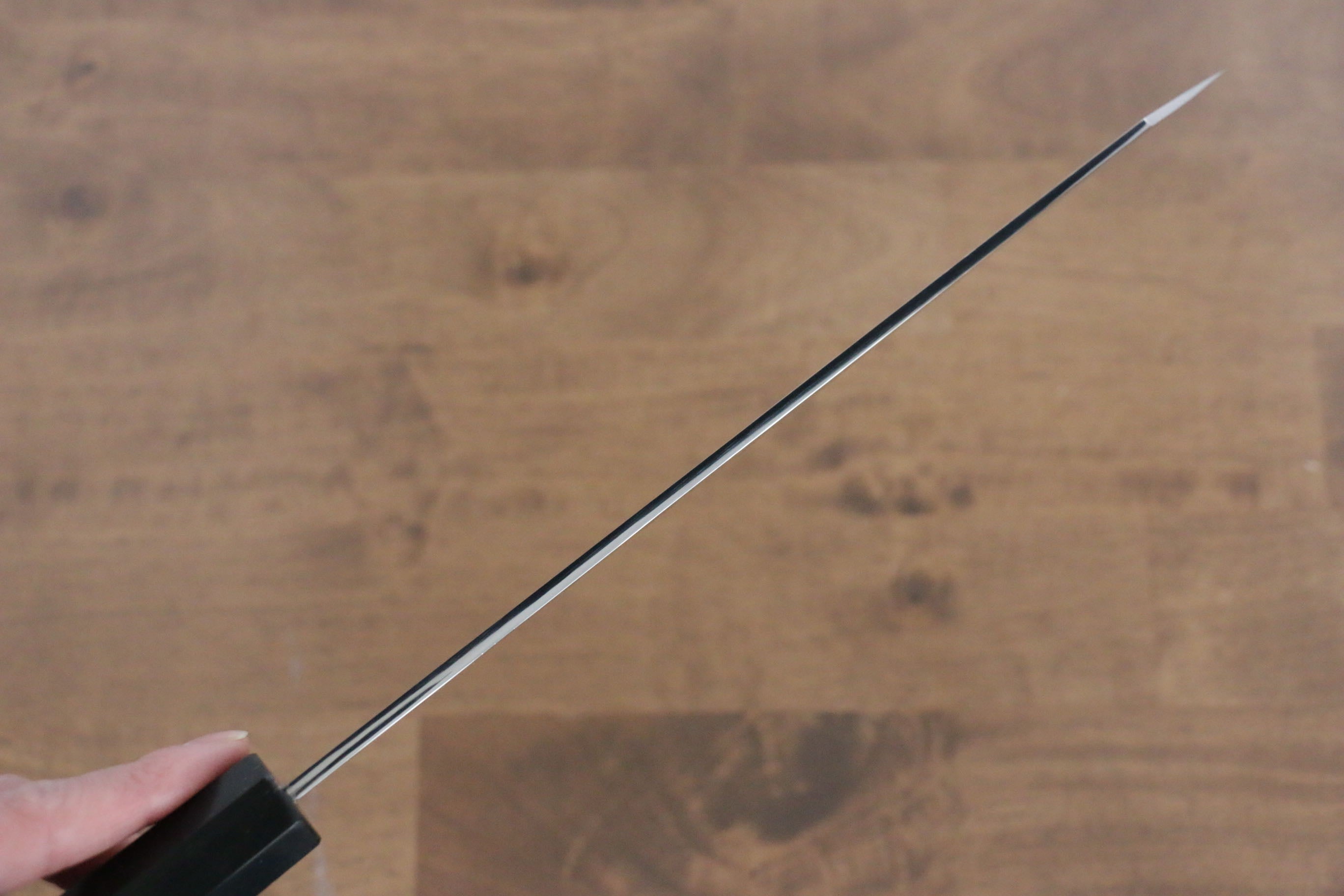 Jikko Fujisan Honyaki White Steel No.3 Mirrored Finish Kiritsuke Gyuto 240mm Ebony Wood Handle - Japanny - Best Japanese Knife