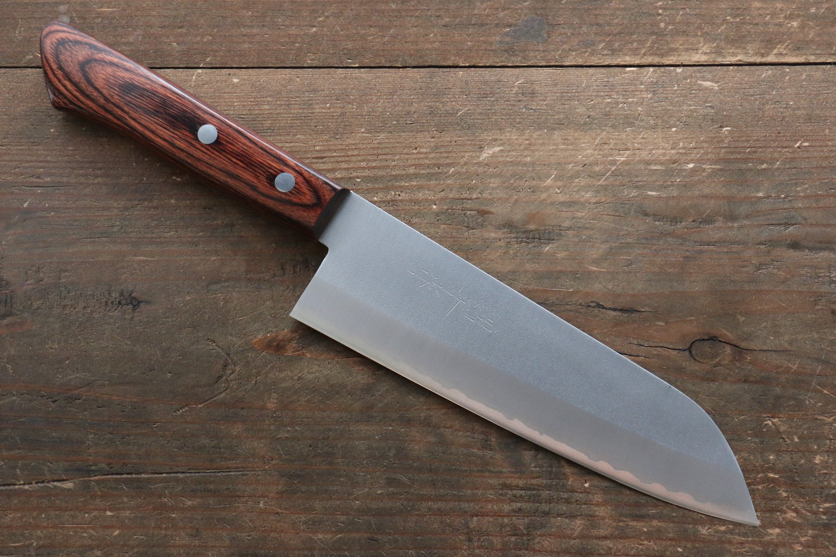 Kunihira VG1 Nashiji Santoku 170mm Mahogany Handle - Japanny - Best Japanese Knife