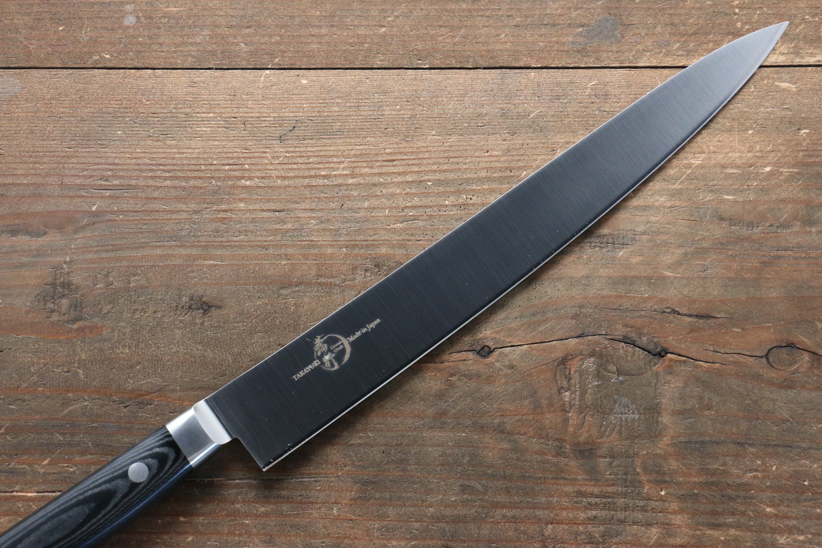 Sakai Takayuki Grand Chef Grand Chef Swedish Steel-stn Sujihiki 240mm Black Micarta Handle - Japanny - Best Japanese Knife