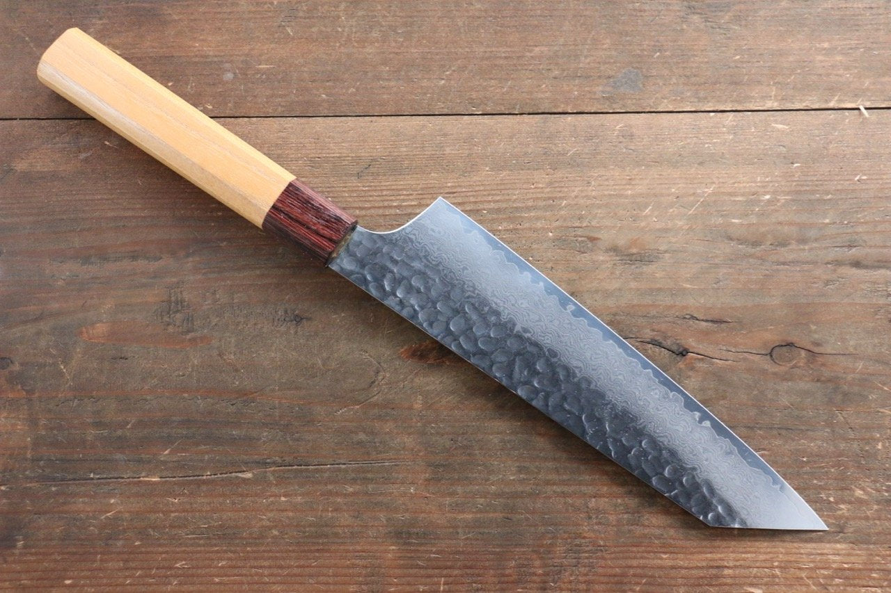 Sakai Takayuki VG10 33 Layer Damascus Kengata Santoku 160mm Keyaki (Japanese Elm) Handle - Japanny - Best Japanese Knife