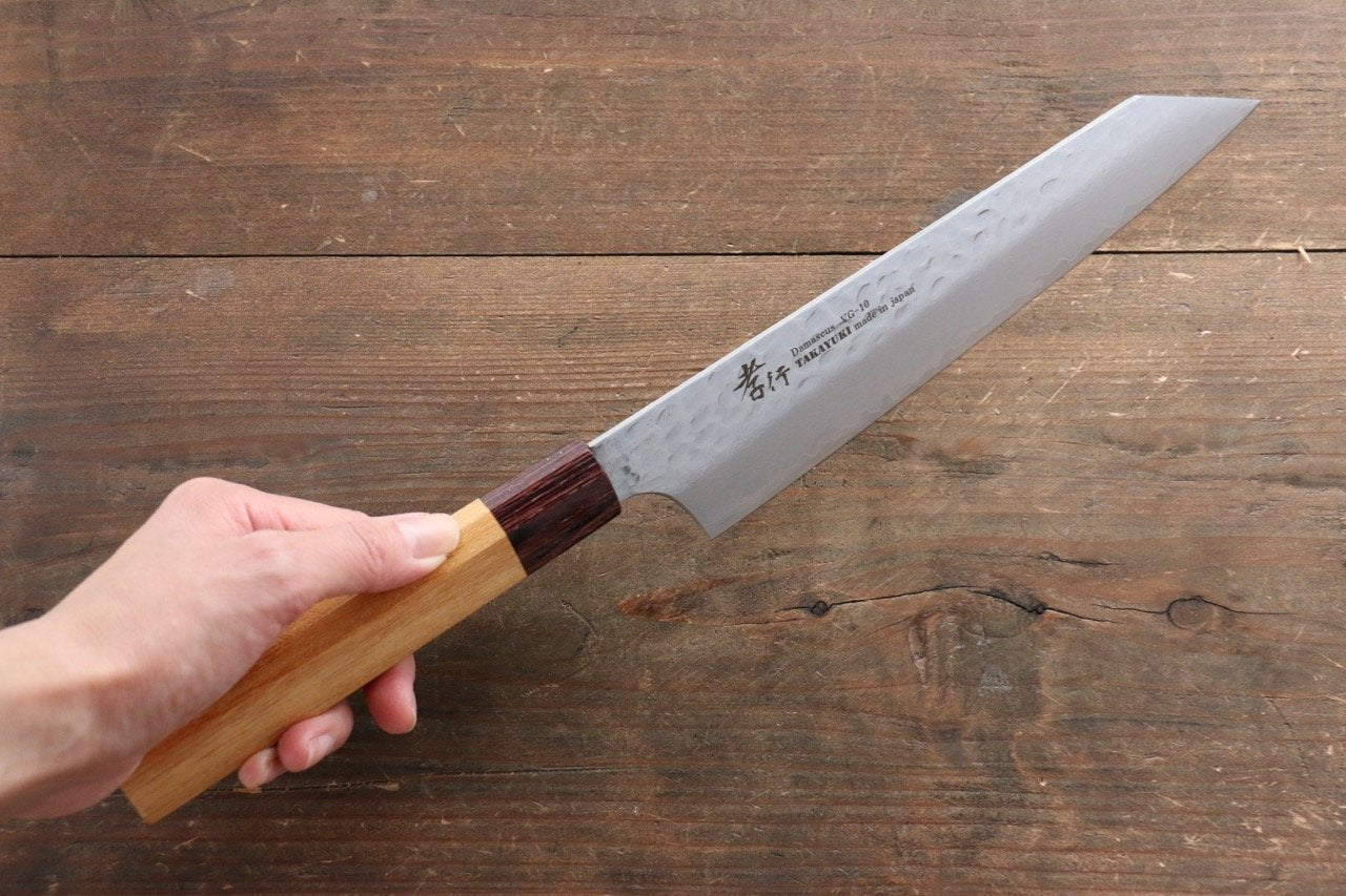 Sakai Takayuki VG10 33 Layer Damascus Kengata Gyuto 190mm Keyaki (Japanese Elm) Handle - Japanny - Best Japanese Knife