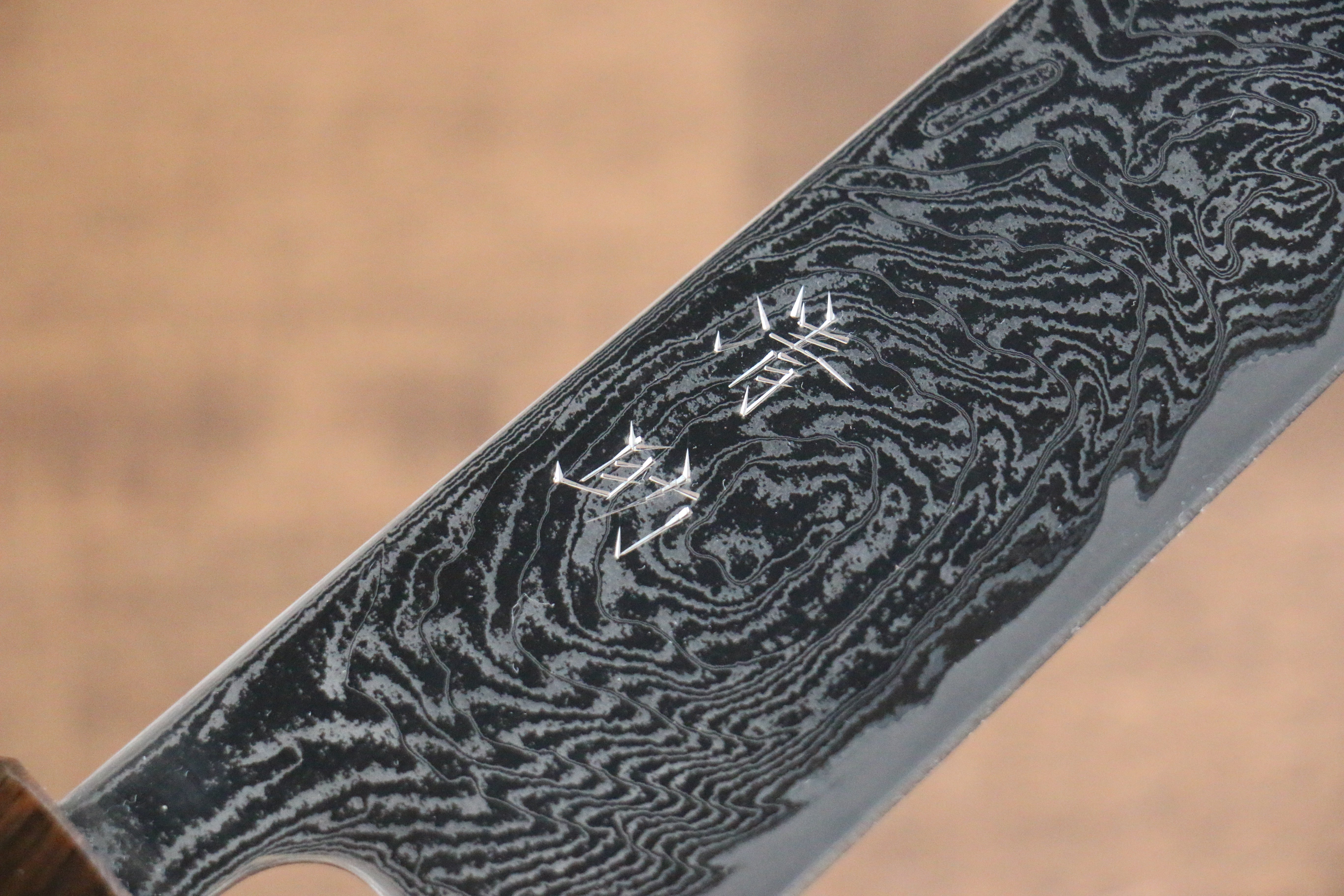 Seisuke Nami AUS10 Mirrored Finish Damascus Bunka 180mm Oak Handle - Japanny - Best Japanese Knife
