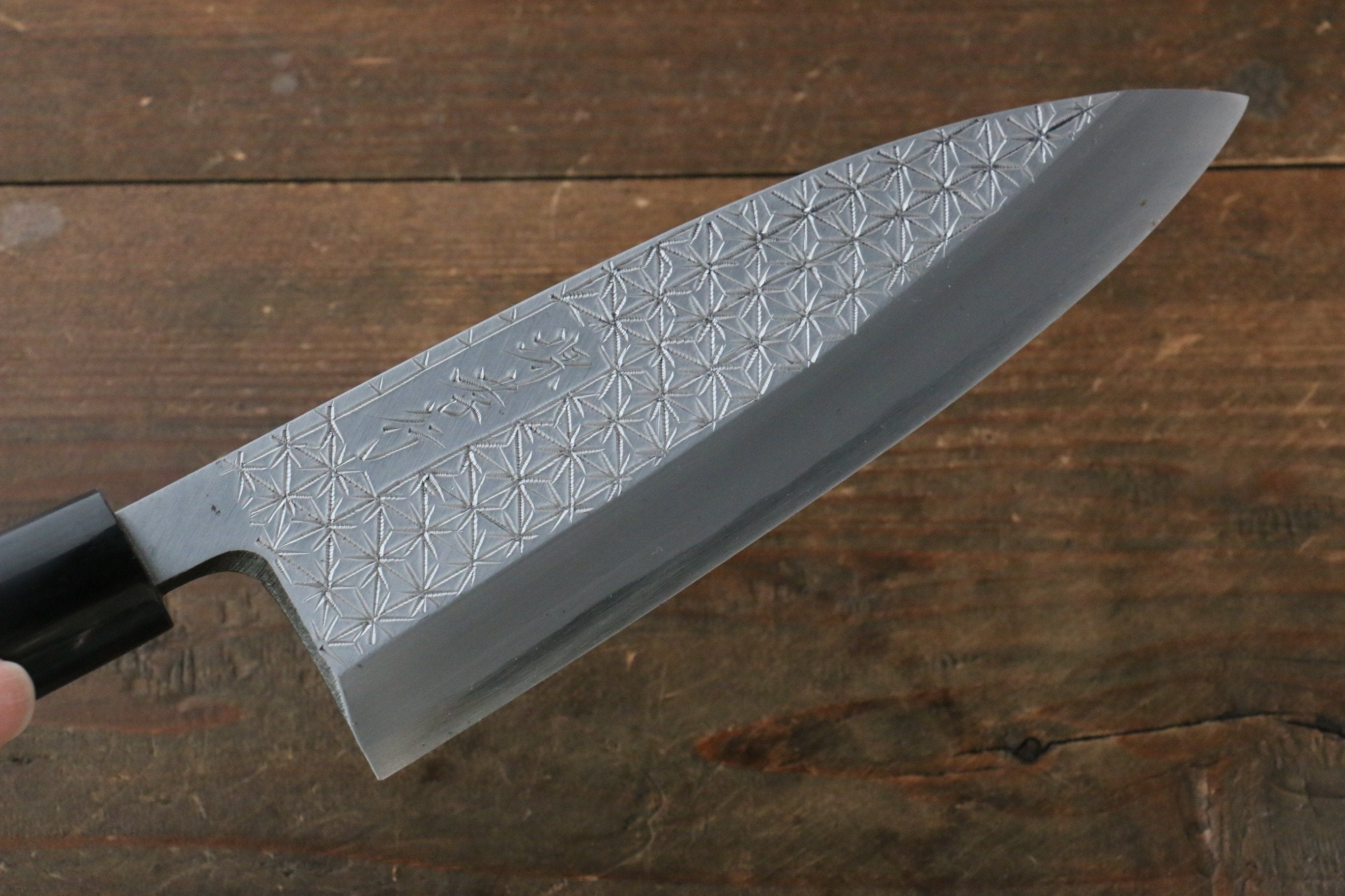 Sakai Takayuki Kasumitogi White Steel Asanoha engraving Deba - Japanny - Best Japanese Knife