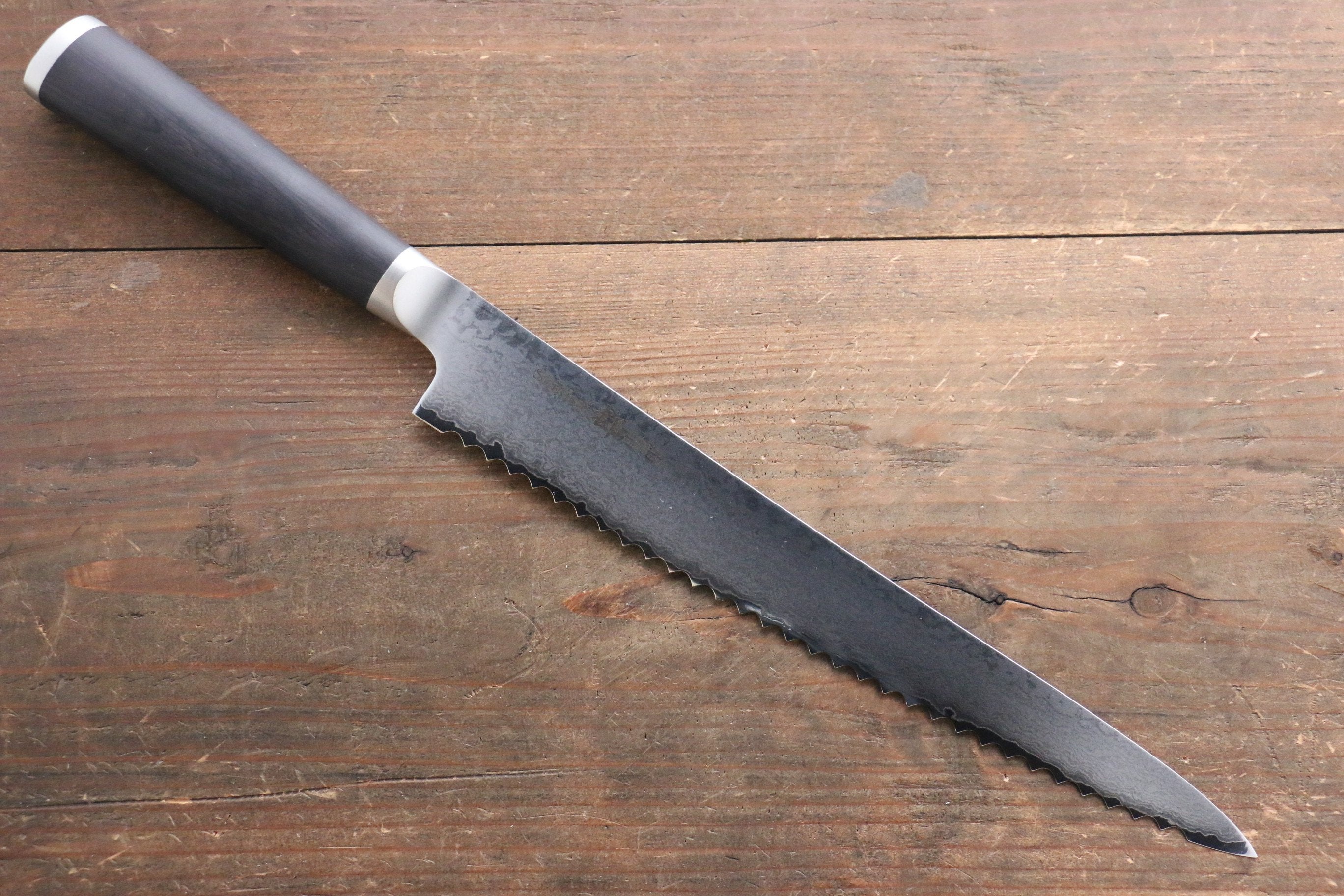 Miyako AUS8 33 Layer Damascus Bread Slicer 240mm - Japanny - Best Japanese Knife