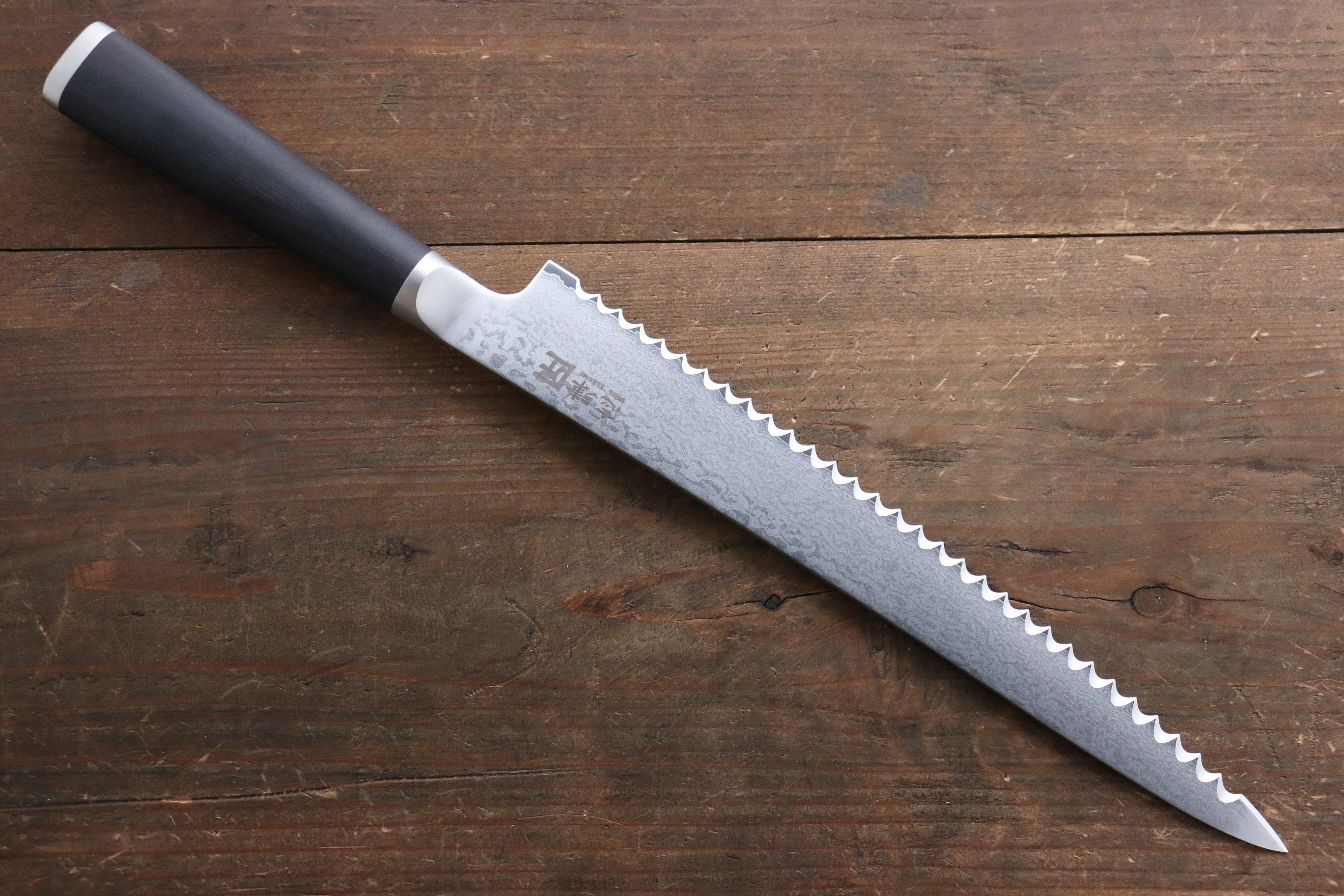 Miyako AUS8 33 Layer Damascus Bread Slicer 240mm - Japanny - Best Japanese Knife
