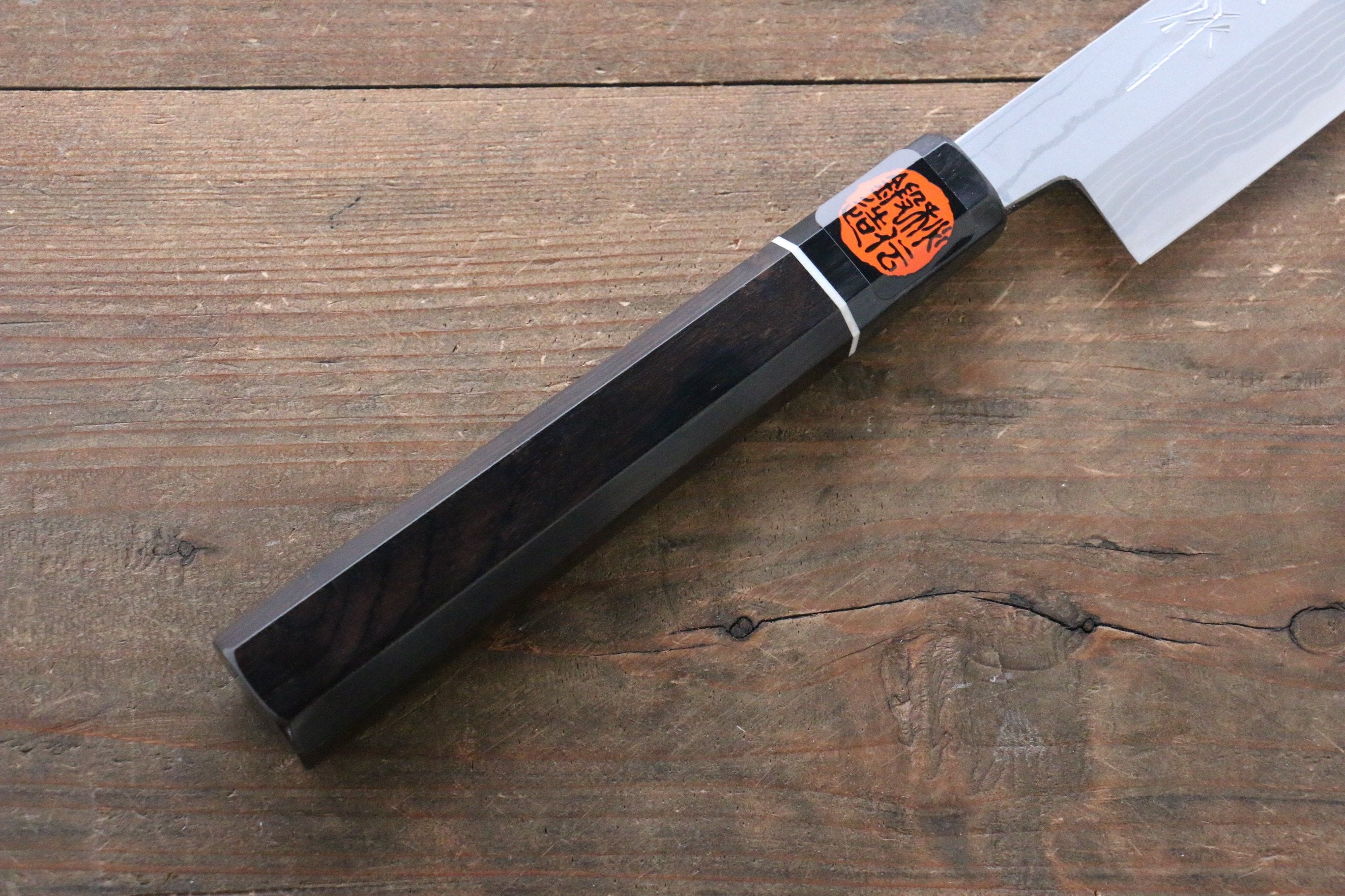 Shigeki Tanaka Blue Steel No.2 Damascus Yanagiba 300mm Ebony Wood Handle - Japanny - Best Japanese Knife